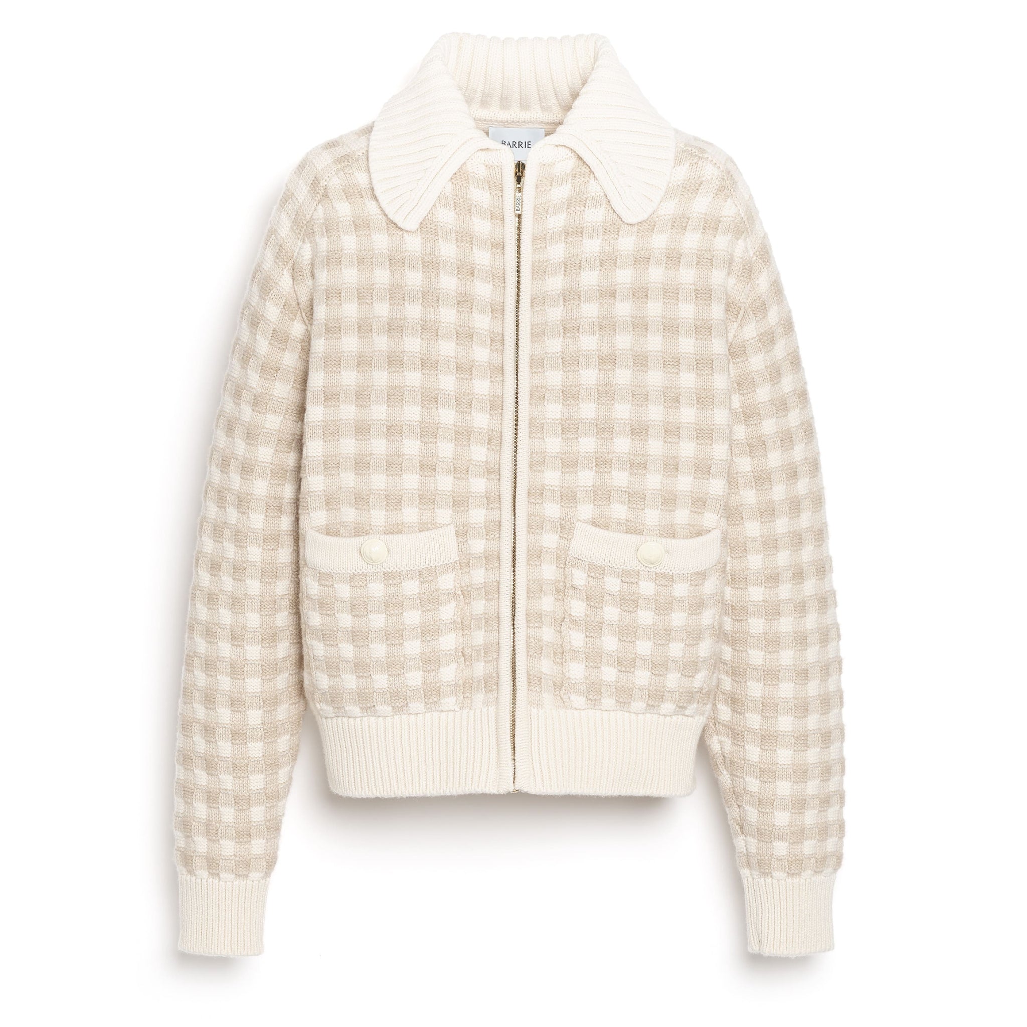 Veste en cachemire à motif vichy | Barrie - Barrie