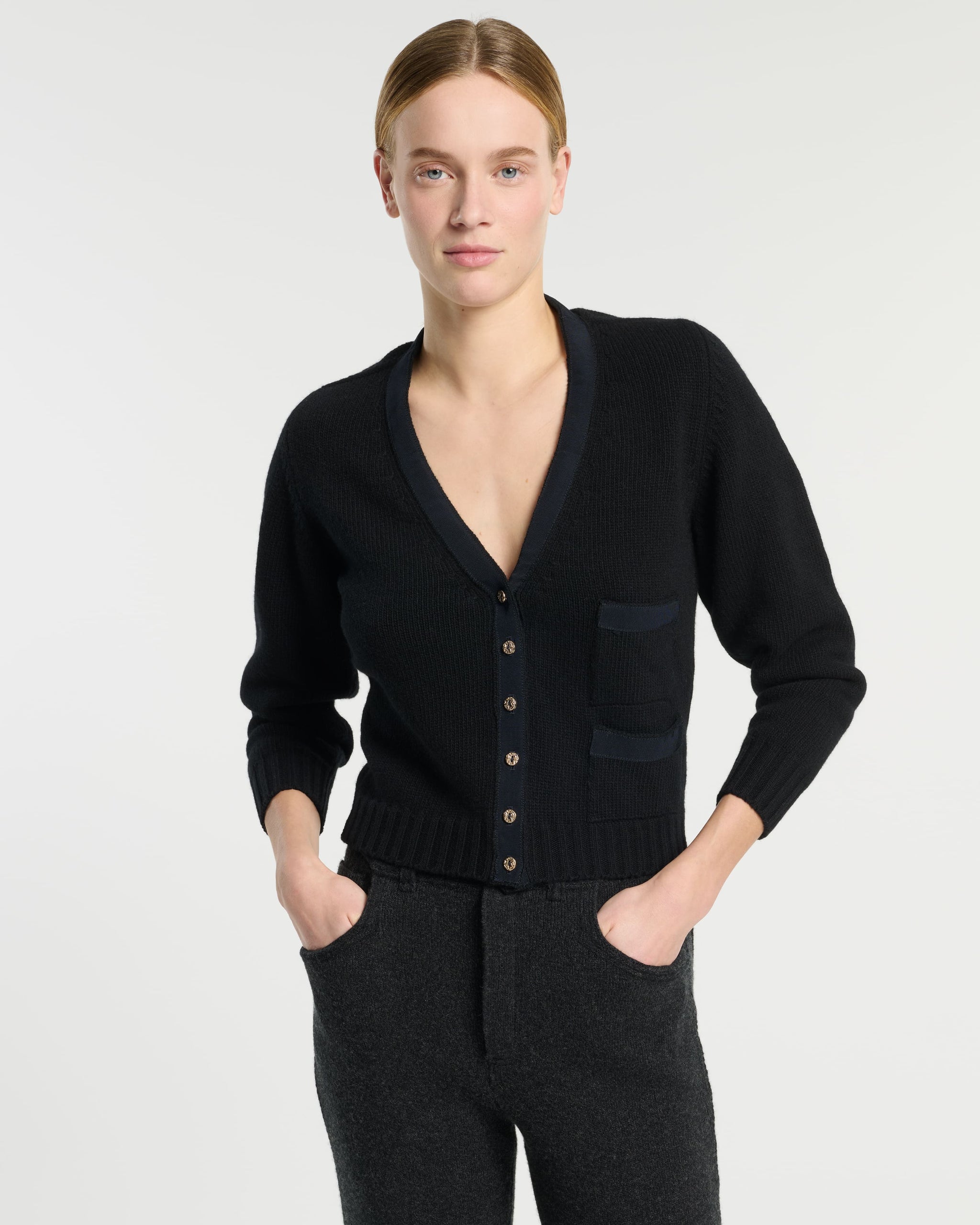 Wool cardigan with ribbon detail | Barrie - Barrie