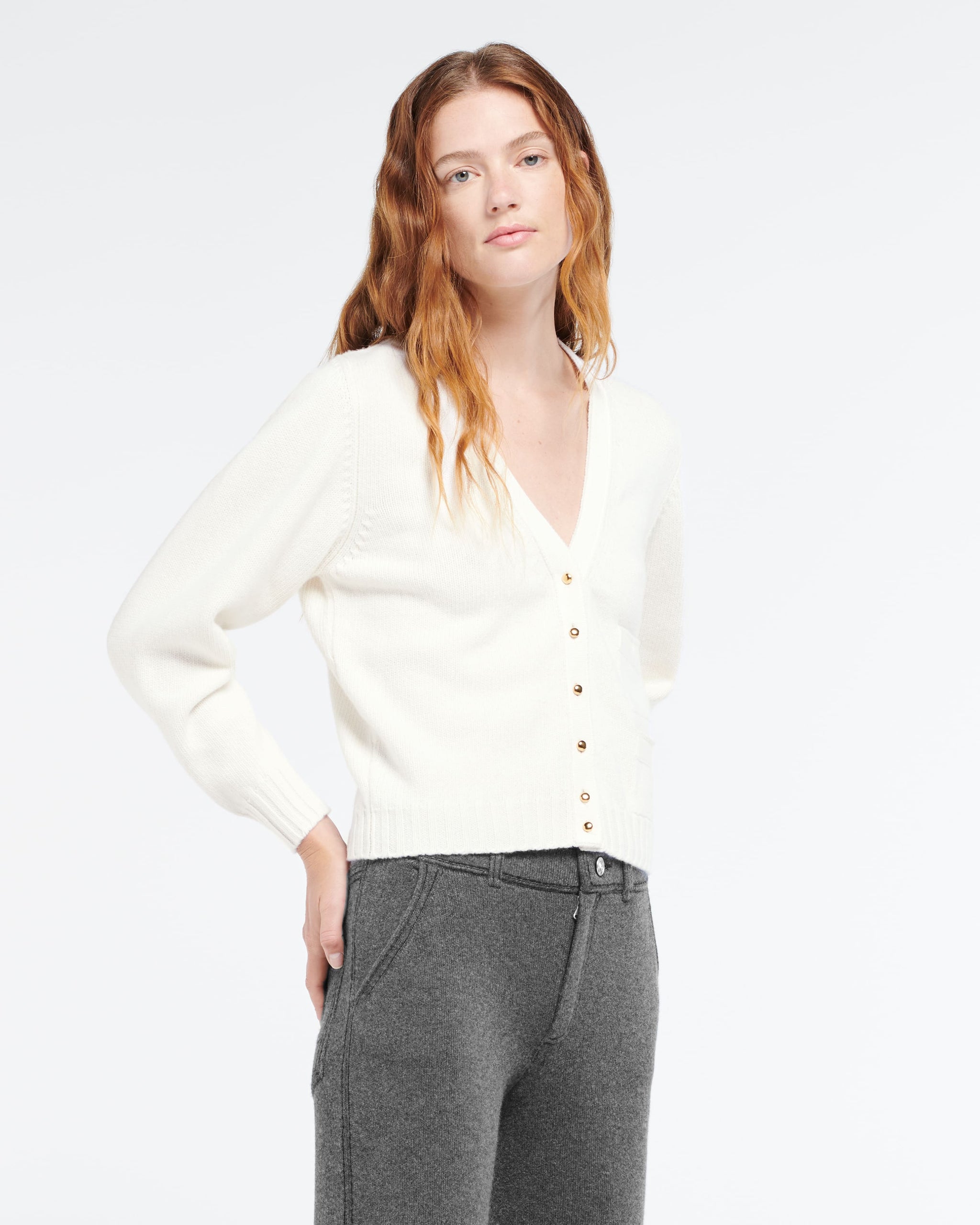 리본 디테일 울 가디건 | Barrie - Barrie