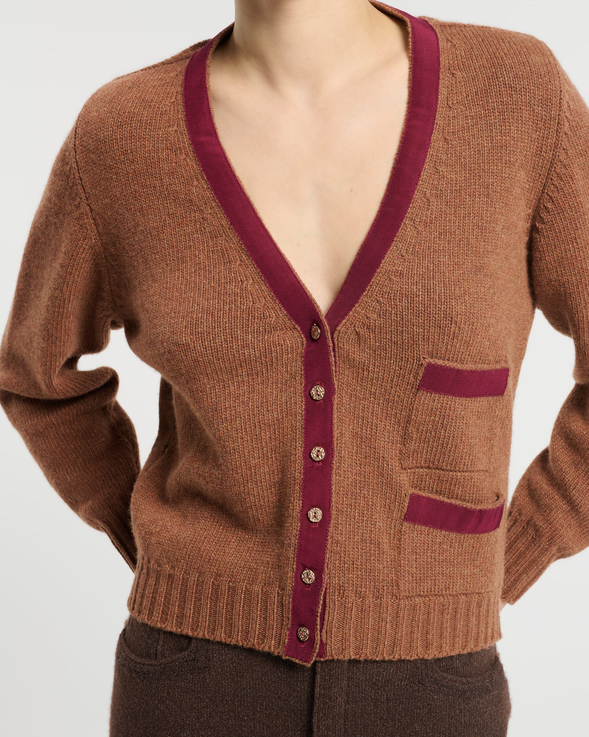 Wool cardigan with ribbon detail | Barrie - Barrie