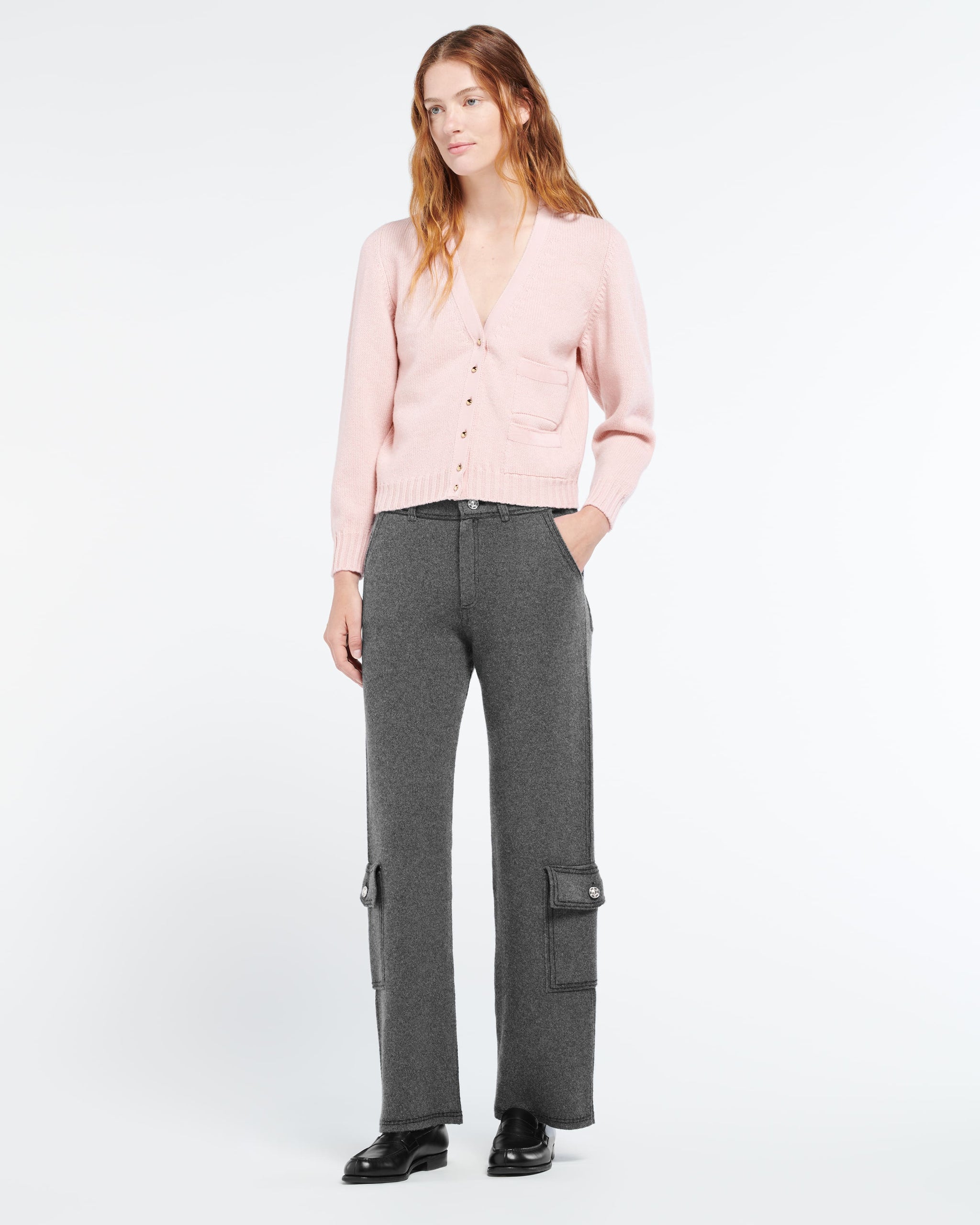 리본 디테일 울 가디건 | Barrie - Barrie