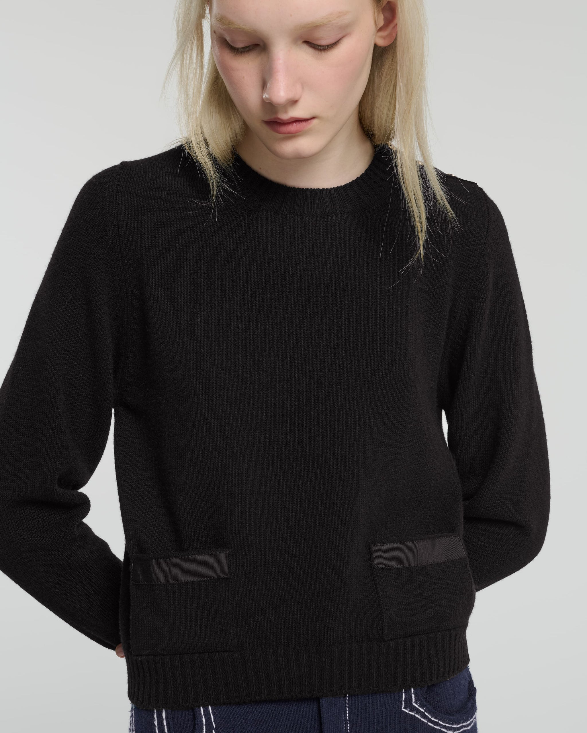 Wool jumper with ribbon detail | Barrie - Barrie