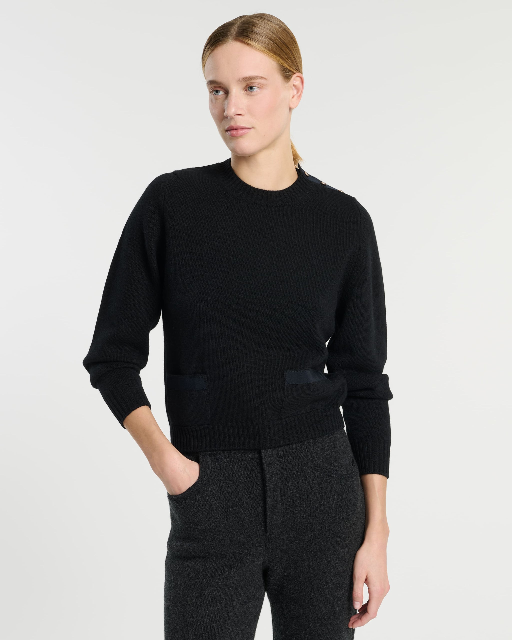 Wool jumper with ribbon detail | Barrie - Barrie
