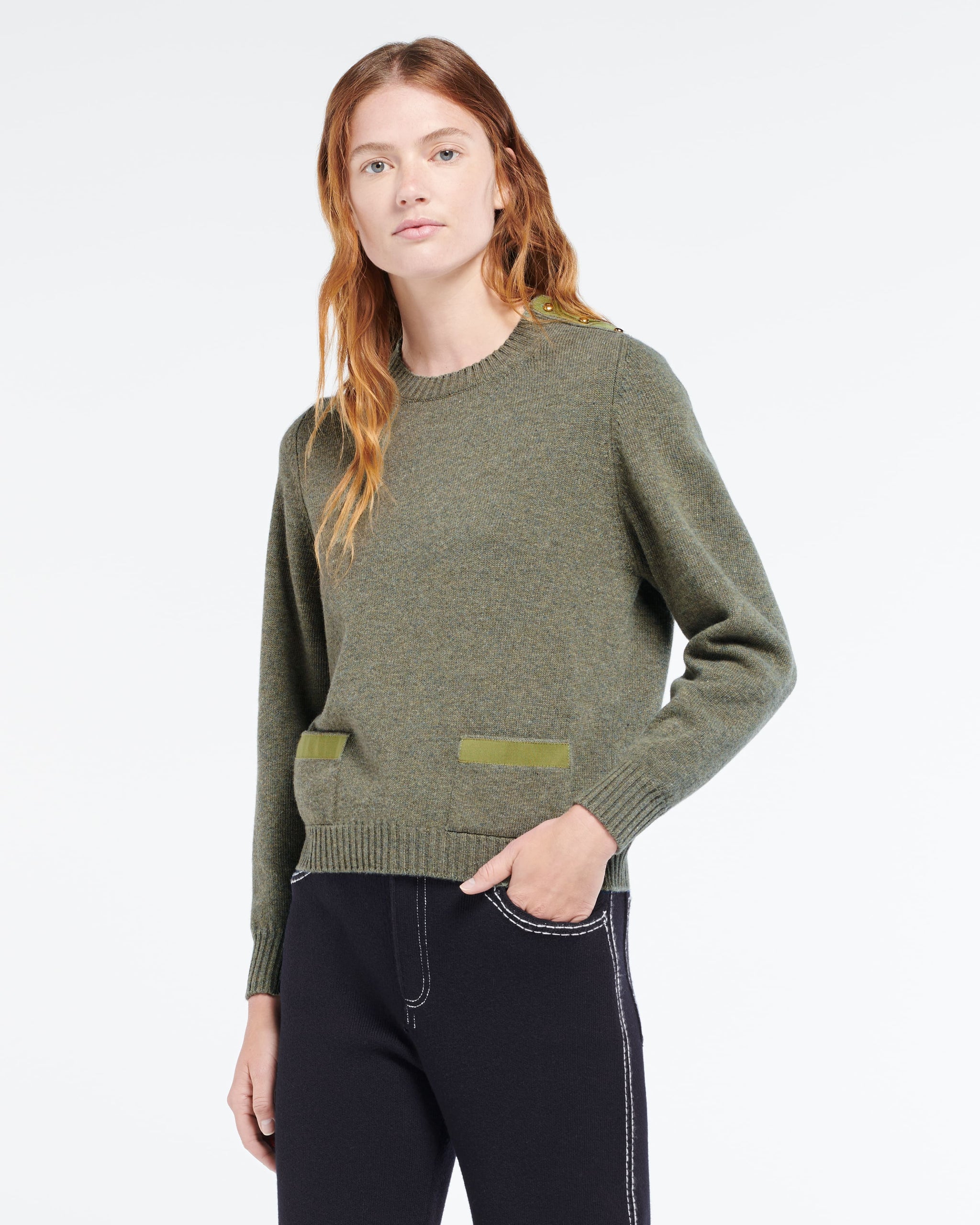 리본 디테일 울 니트웨어 | Barrie - Barrie