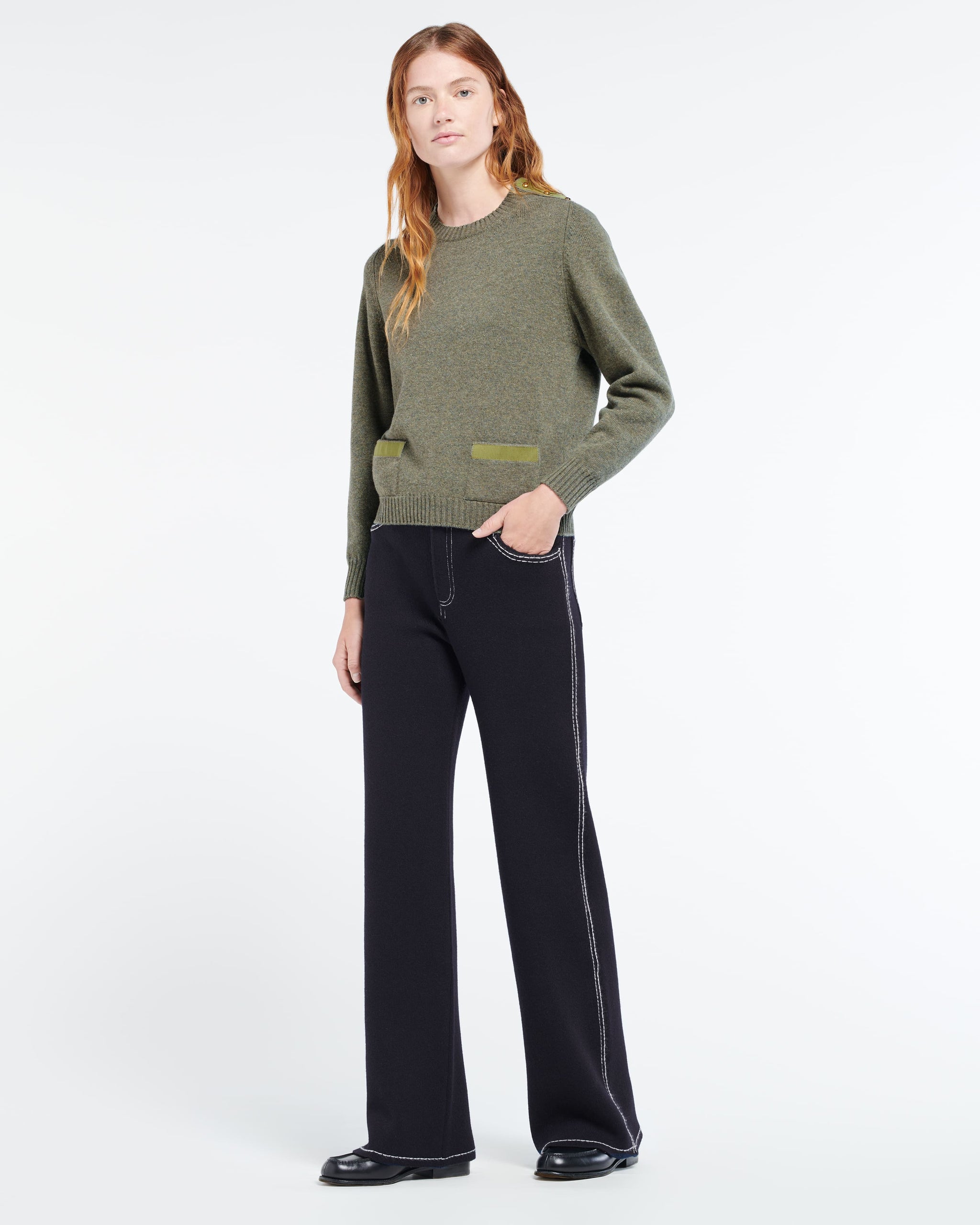 리본 디테일 울 니트웨어 | Barrie - Barrie