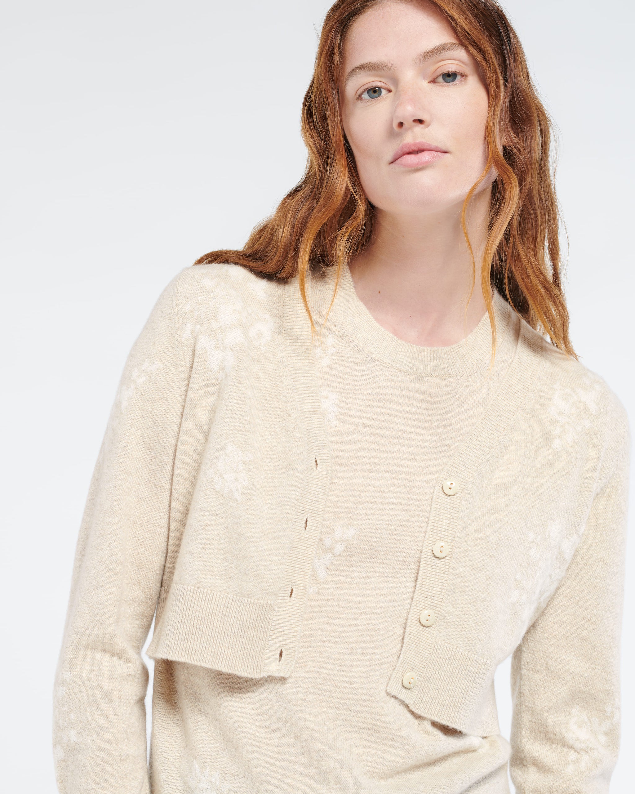 Cardigan en cachemire à motif fleuri | Barrie - Barrie