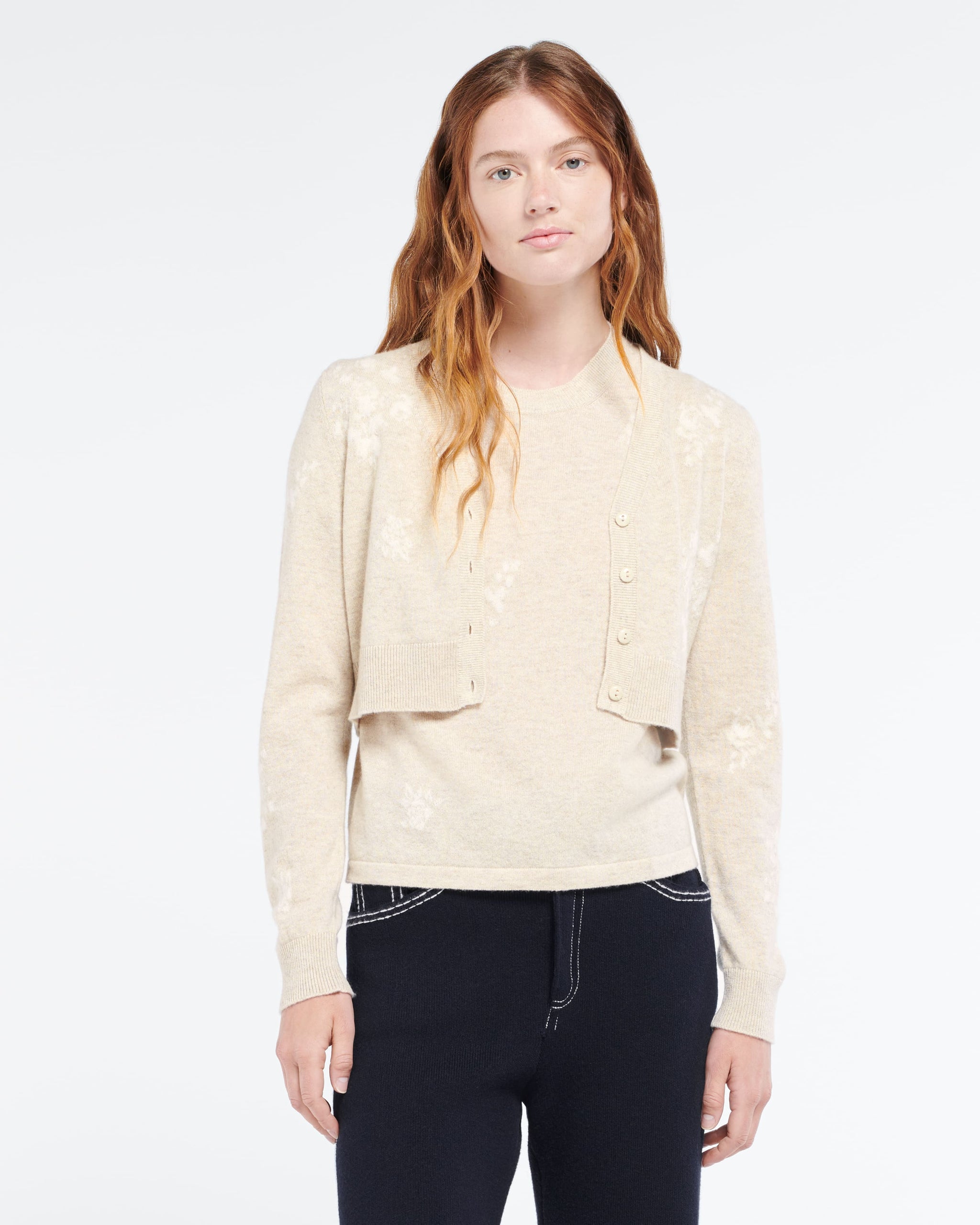 Cardigan en cachemire à motif fleuri | Barrie - Barrie