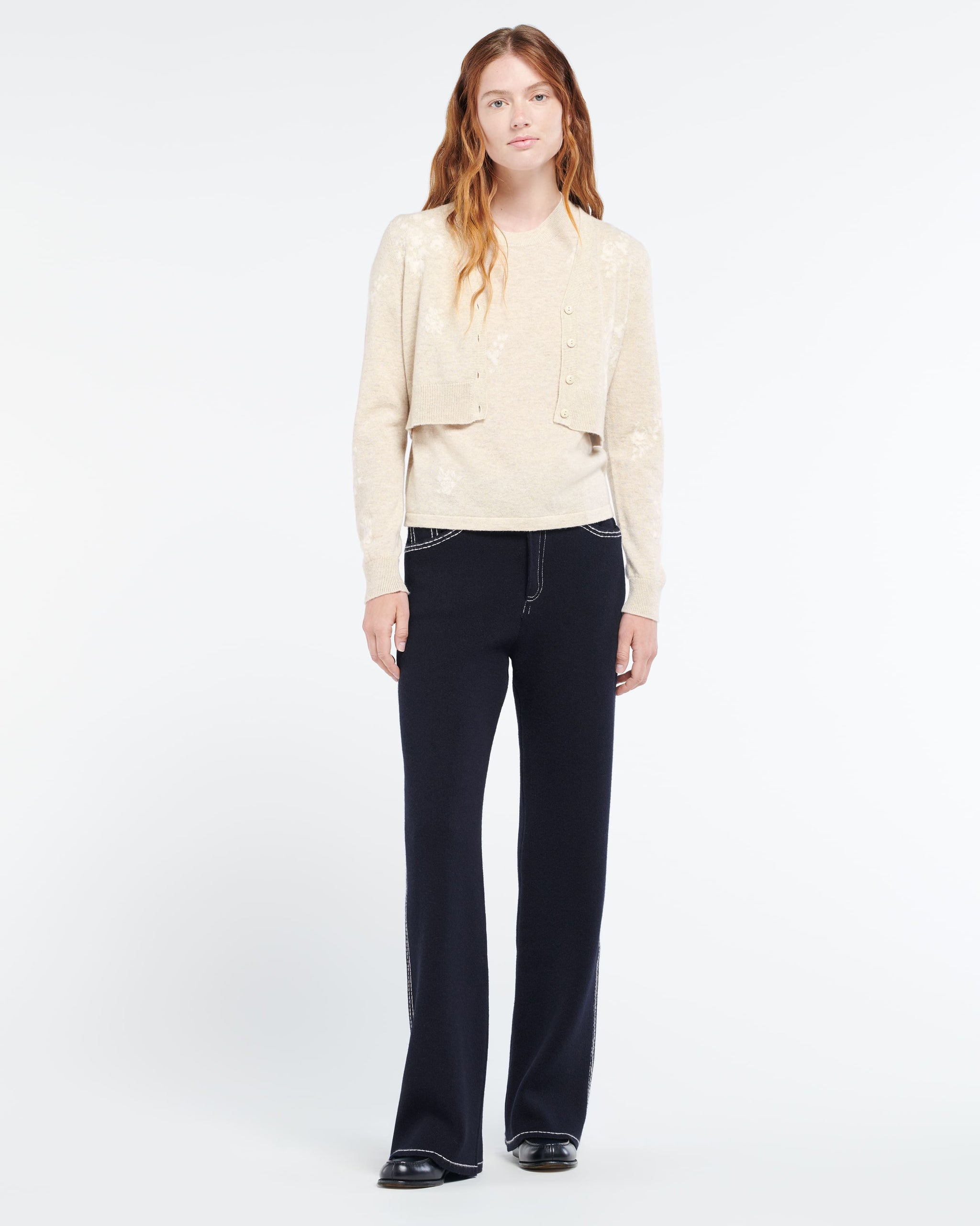 Cardigan en cachemire à motif fleuri | Barrie - Barrie