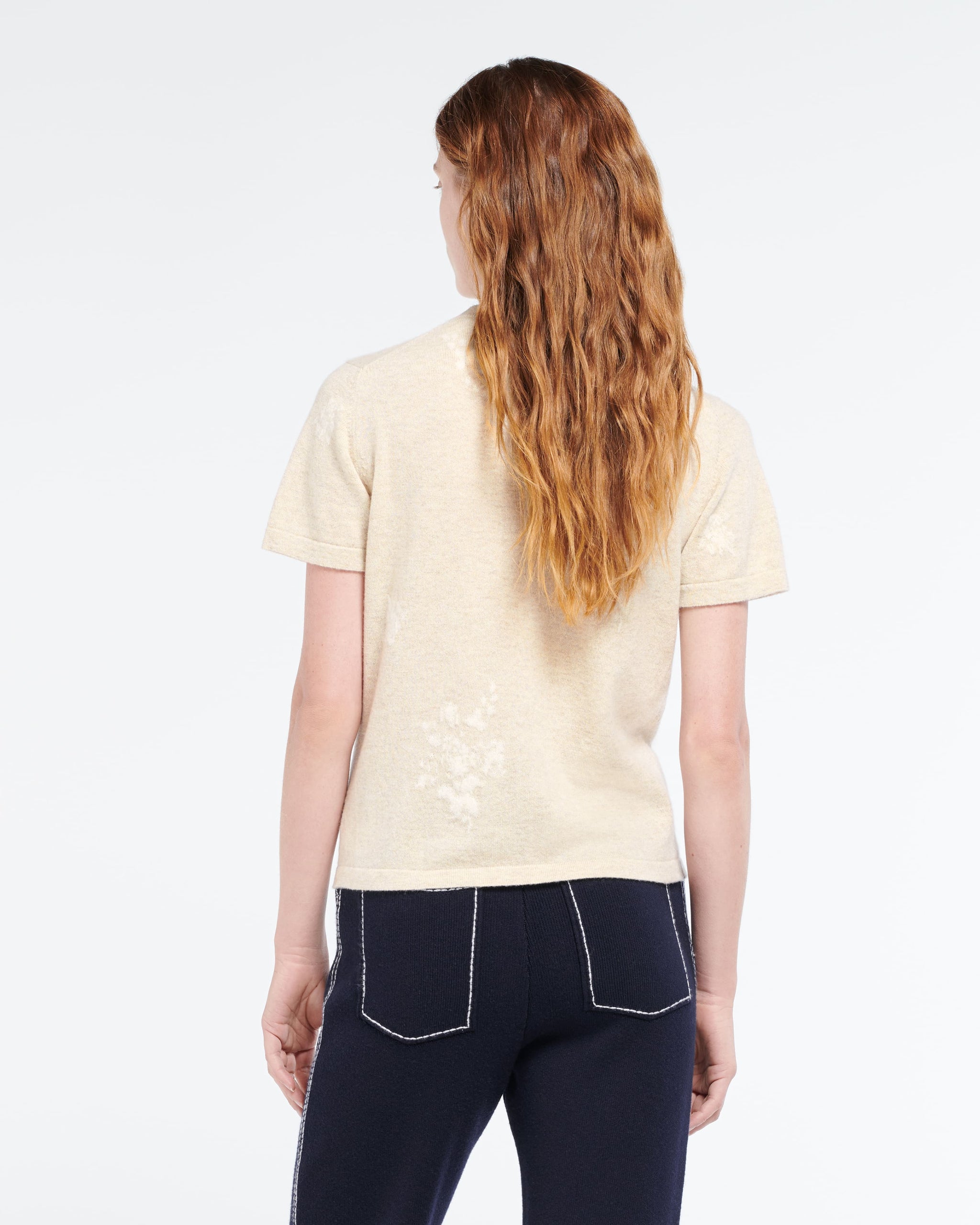 Top en cachemire à motif fleuri | Barrie - Barrie