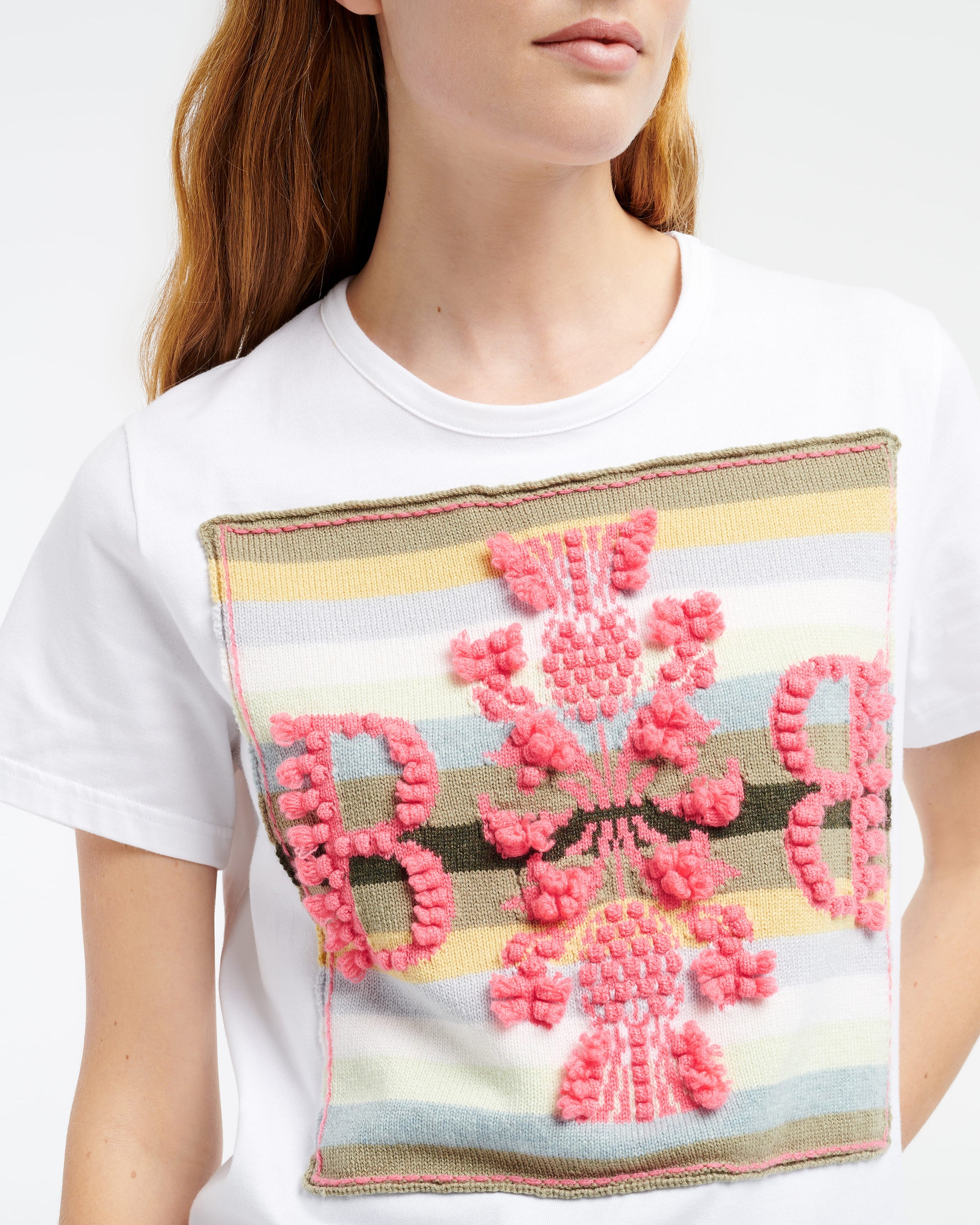 Striped t-shirt with Barrie logo cashmere patch | Barrie - Barrie