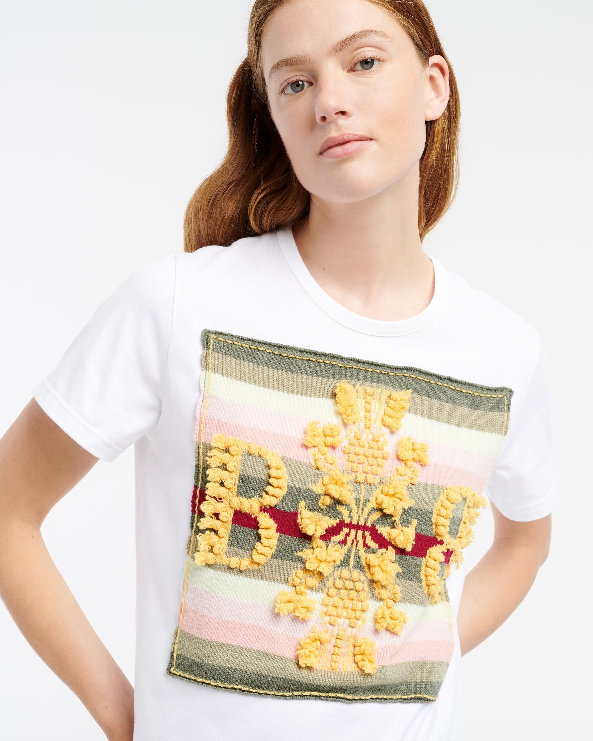 Striped t-shirt with Barrie logo cashmere patch | Barrie - Barrie