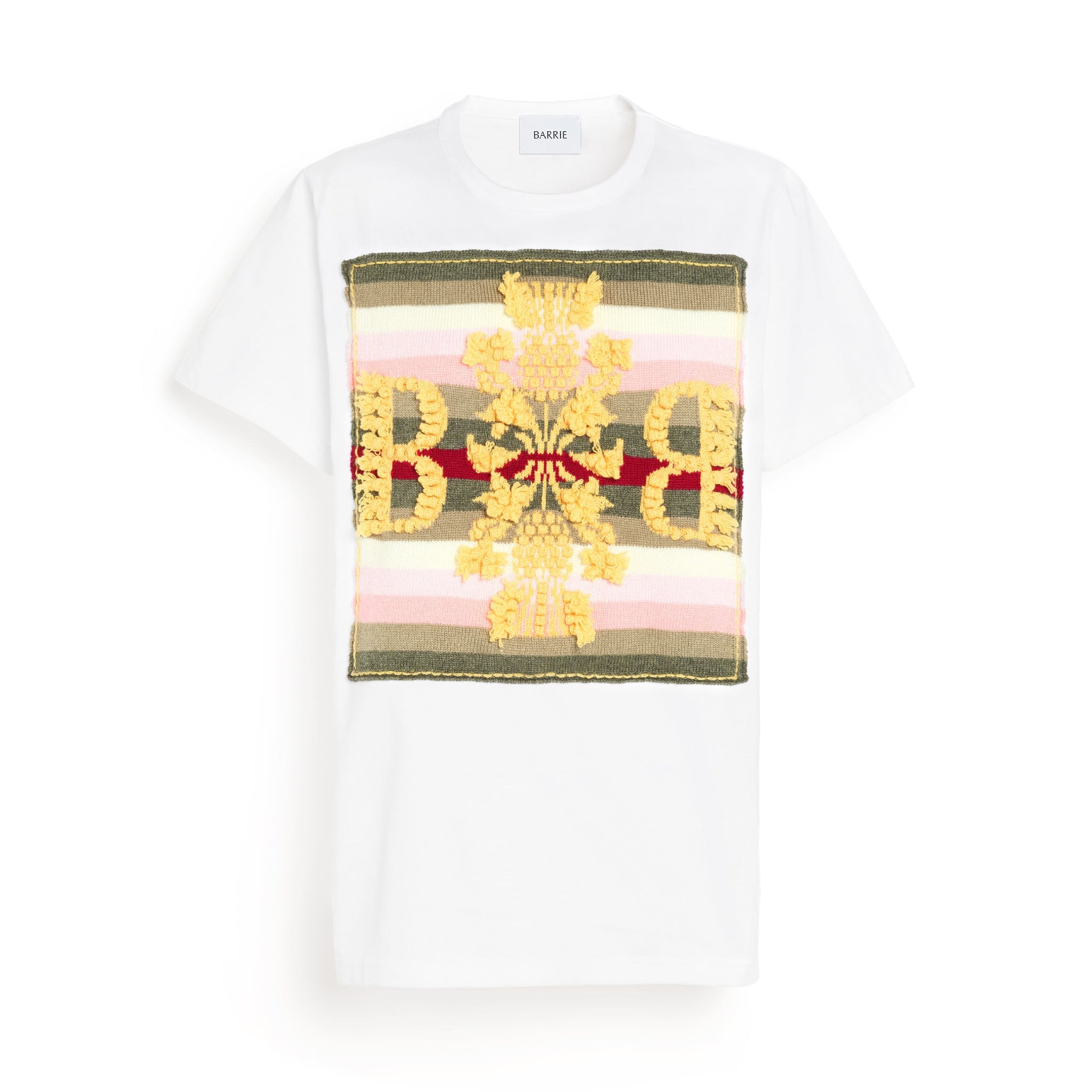 Striped t-shirt with Barrie logo cashmere patch | Barrie - Barrie