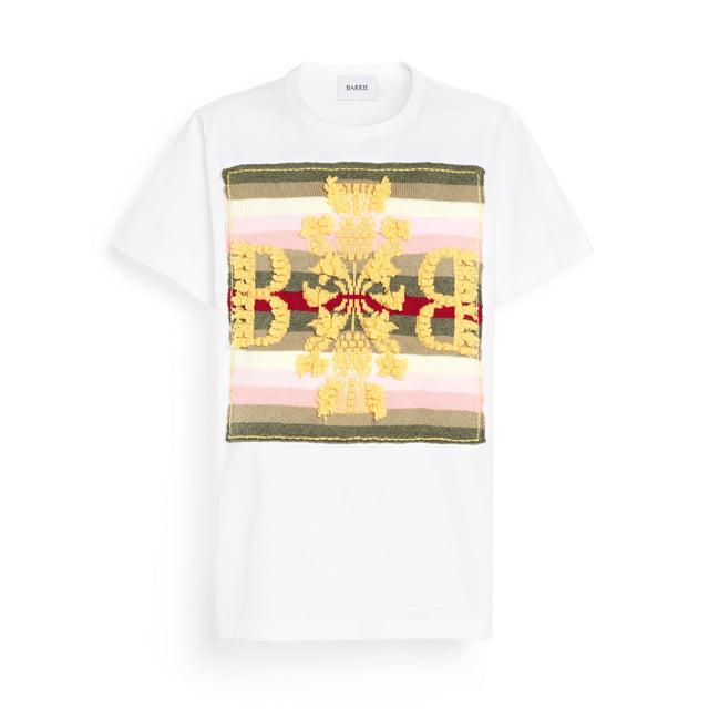 Striped t-shirt with Barrie logo cashmere patch | Barrie - Barrie