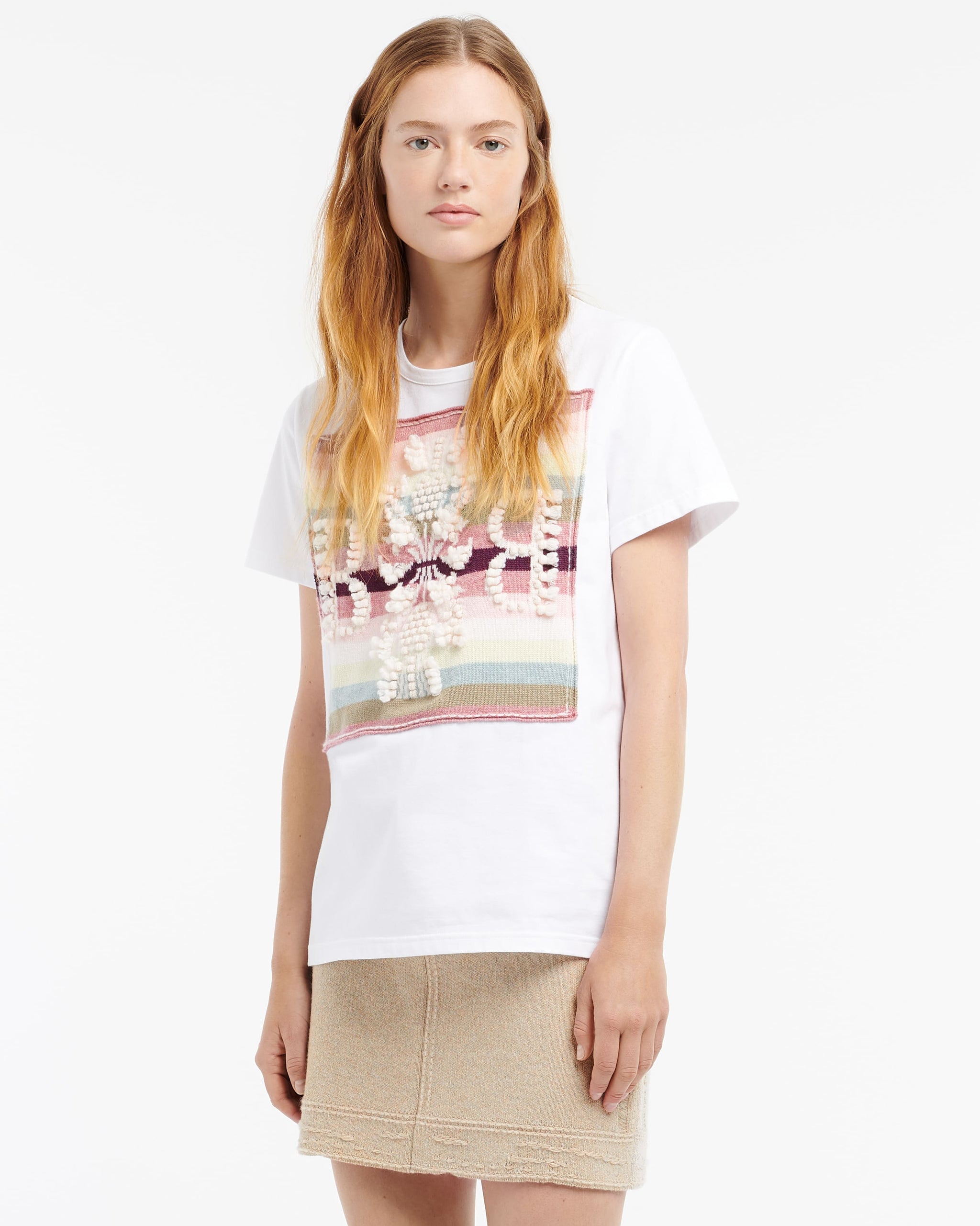 Striped t-shirt with Barrie logo cashmere patch | Barrie - Barrie