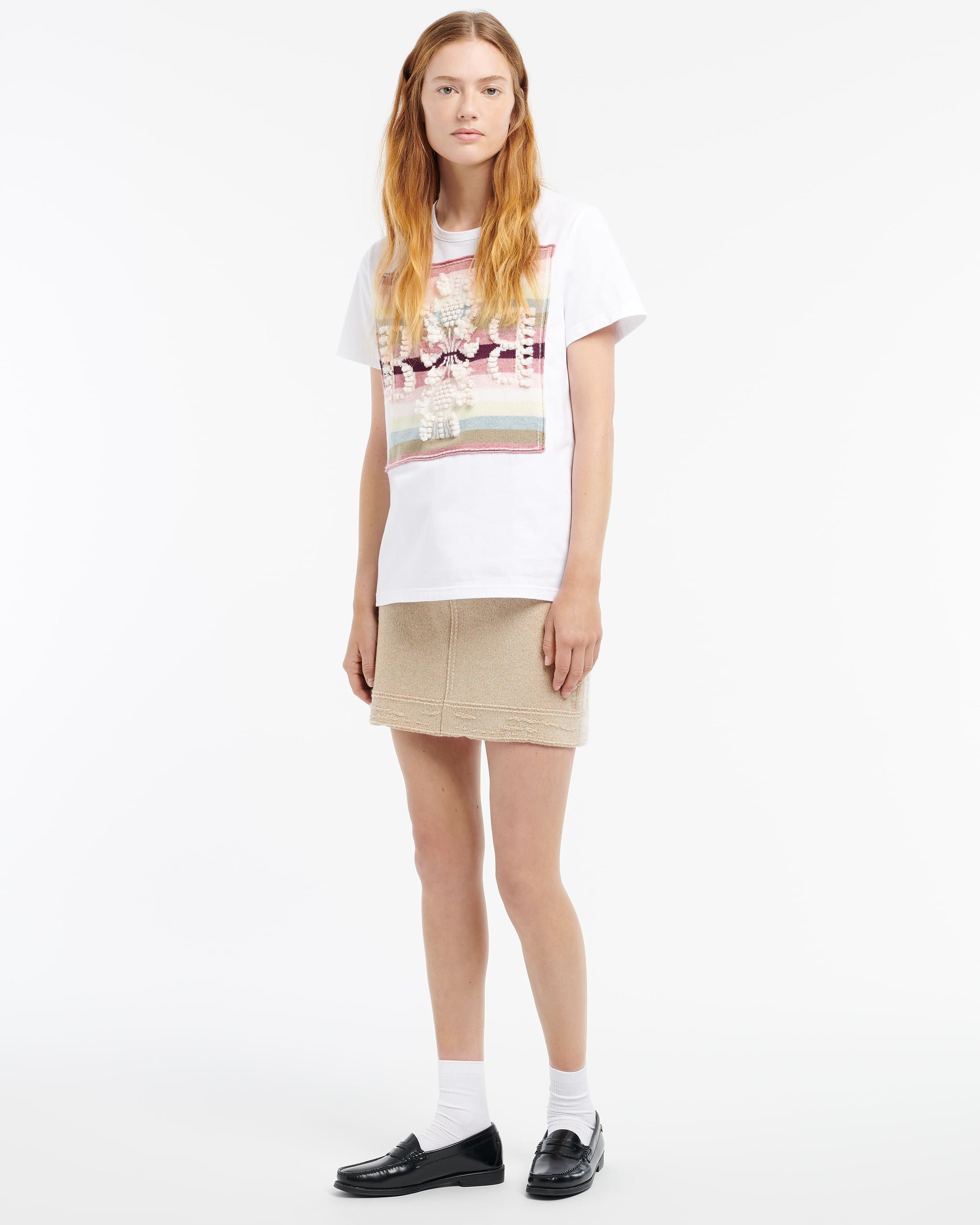 Striped t-shirt with Barrie logo cashmere patch | Barrie - Barrie