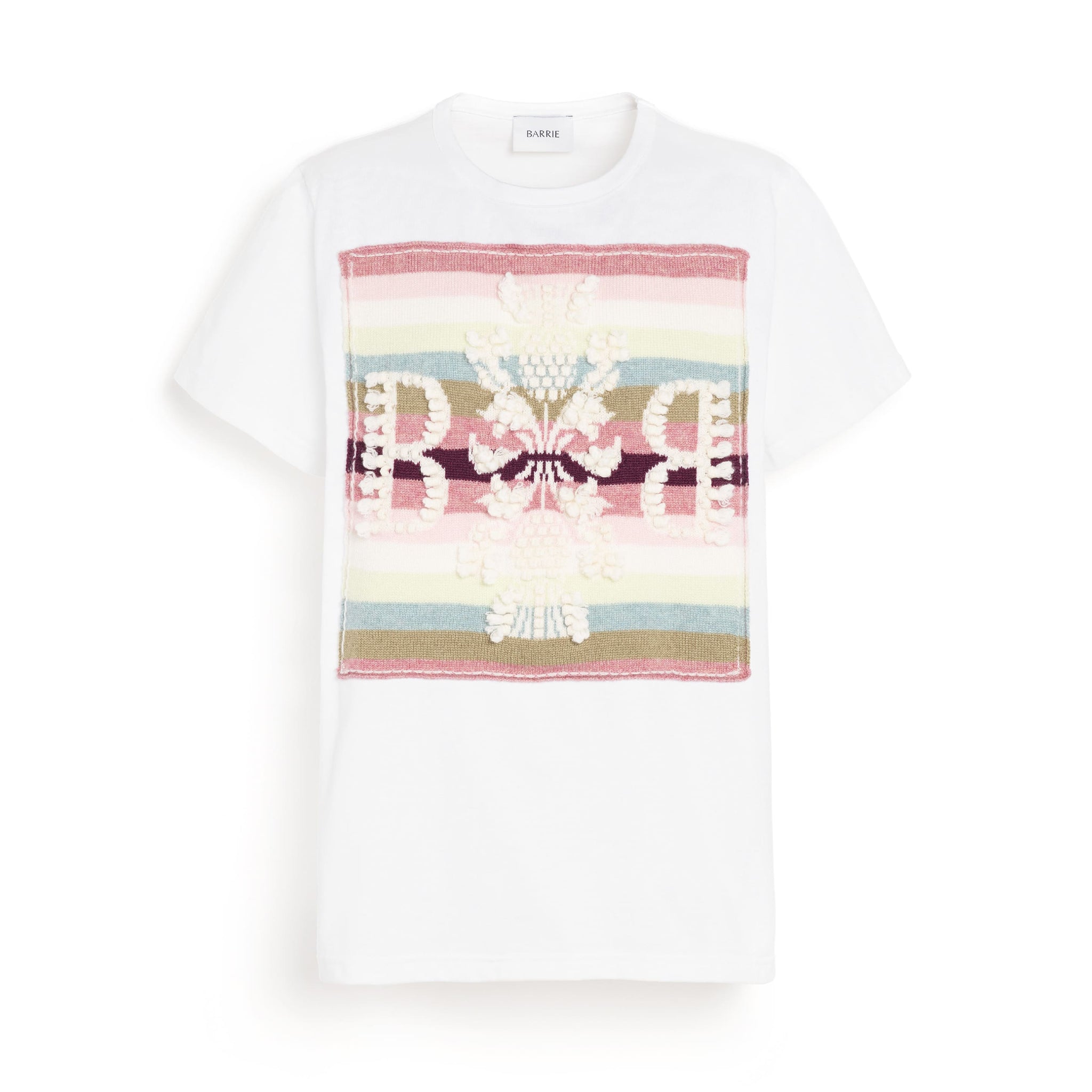 Striped t-shirt with Barrie logo cashmere patch | Barrie - Barrie