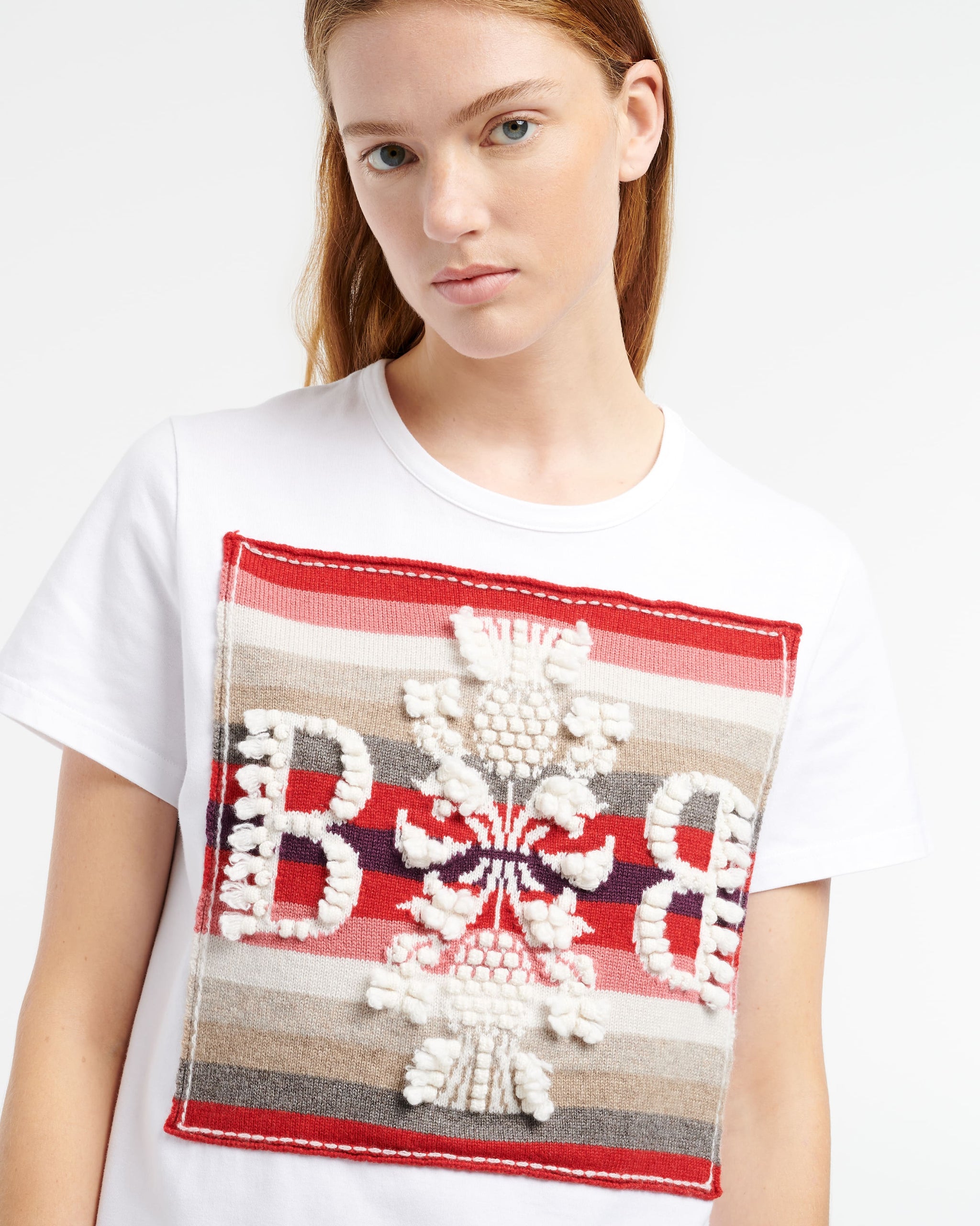 Striped t-shirt with Barrie logo cashmere patch | Barrie - Barrie