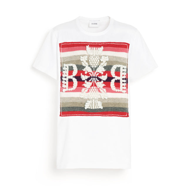 Striped t-shirt with Barrie logo cashmere patch | Barrie - Barrie