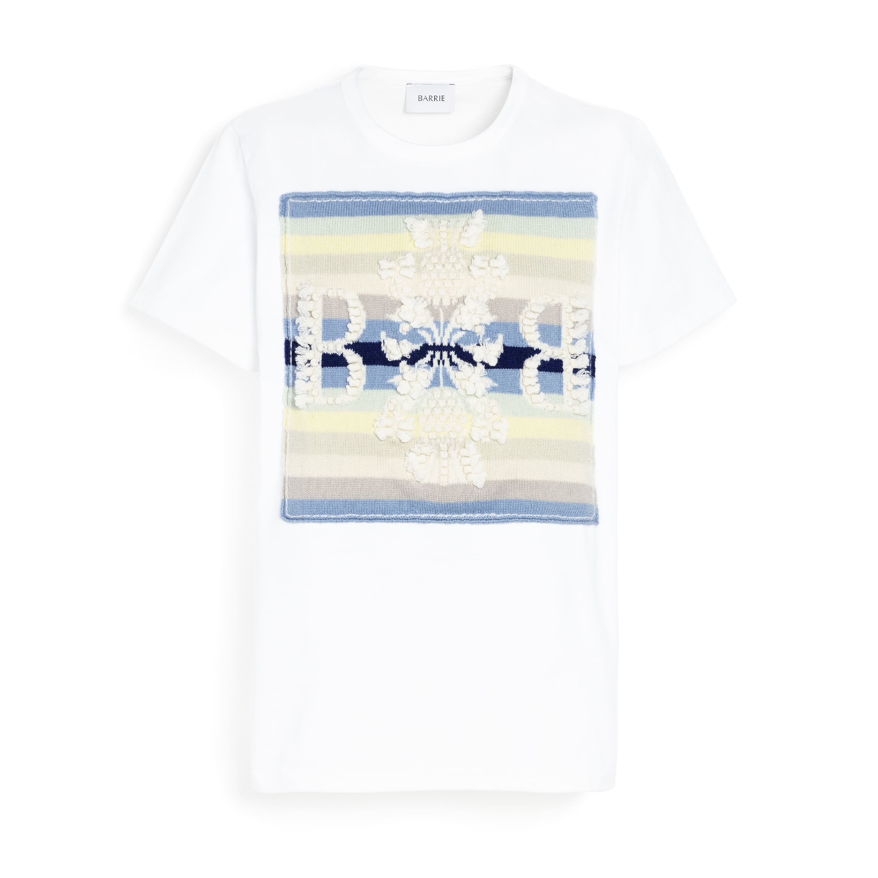 T-shirt avec patch logo B à rayures en cachemire