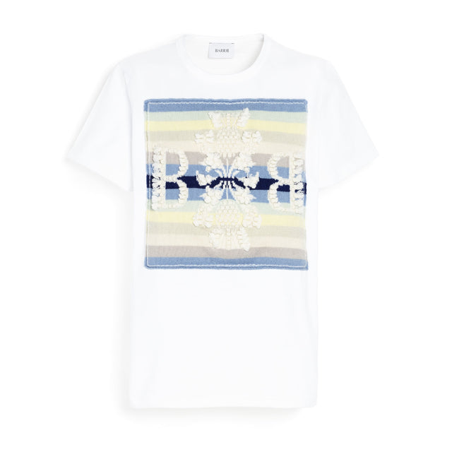 Striped t-shirt with Barrie logo cashmere patch | Barrie - Barrie