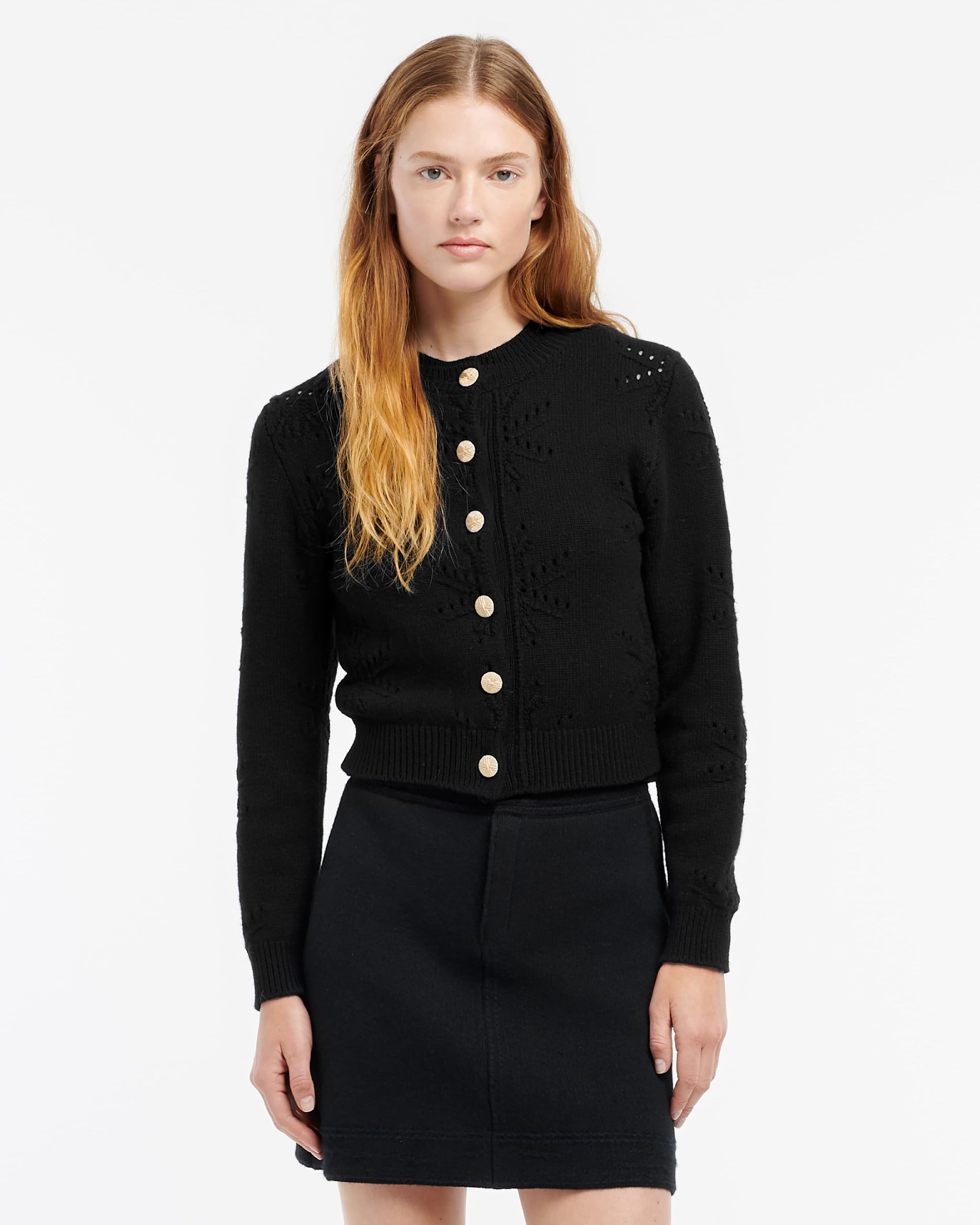 Cashmere and cotton cardigan with an all-over motif | Barrie - Barrie