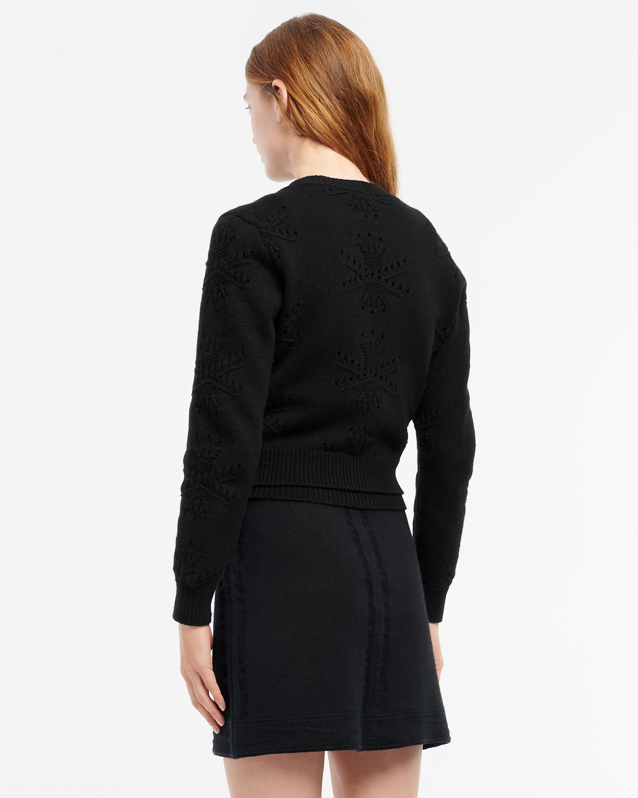 Cashmere and cotton cardigan with an all-over motif | Barrie - Barrie