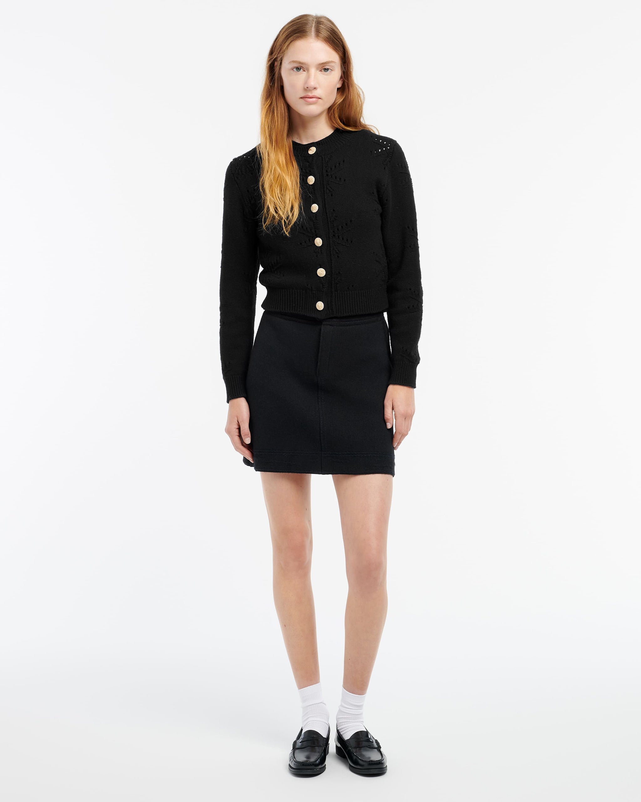 Cashmere and cotton cardigan with an all-over motif | Barrie - Barrie