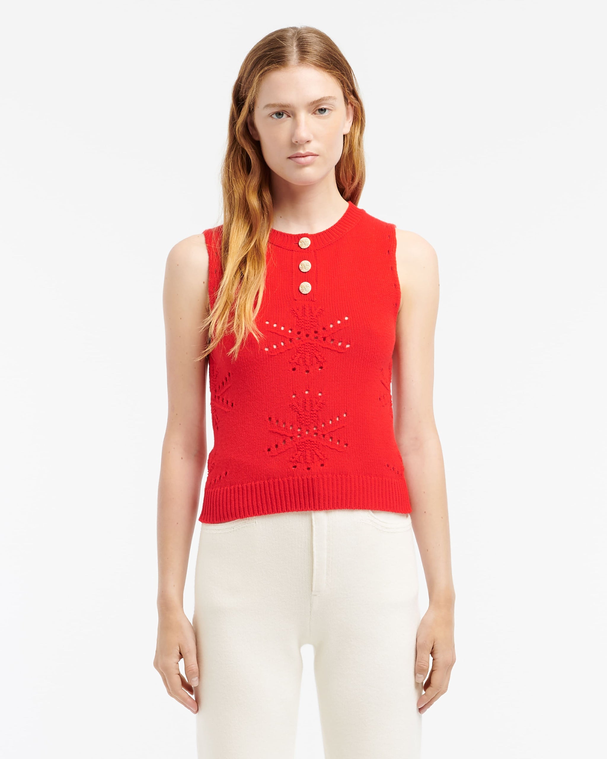 Top en cachemire et coton à motif | Barrie - Barrie