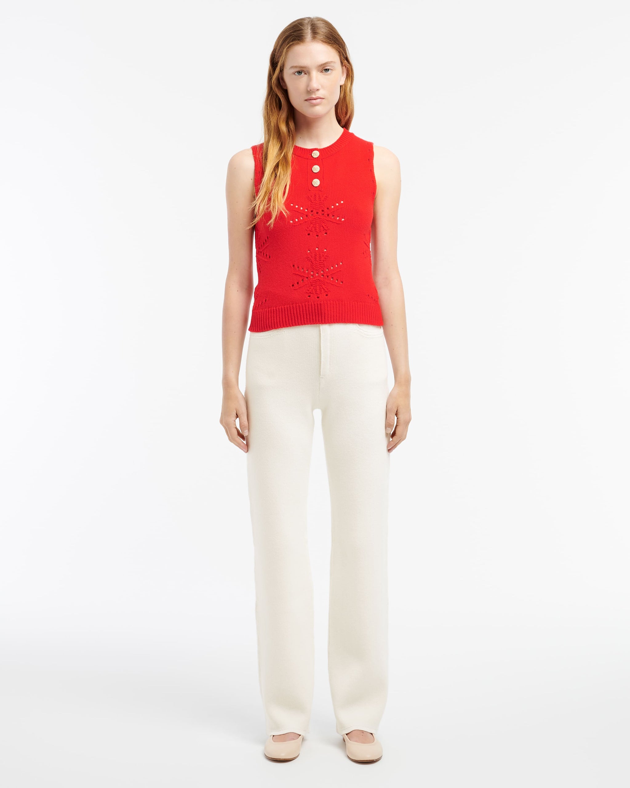 Top en cachemire et coton à motif | Barrie - Barrie