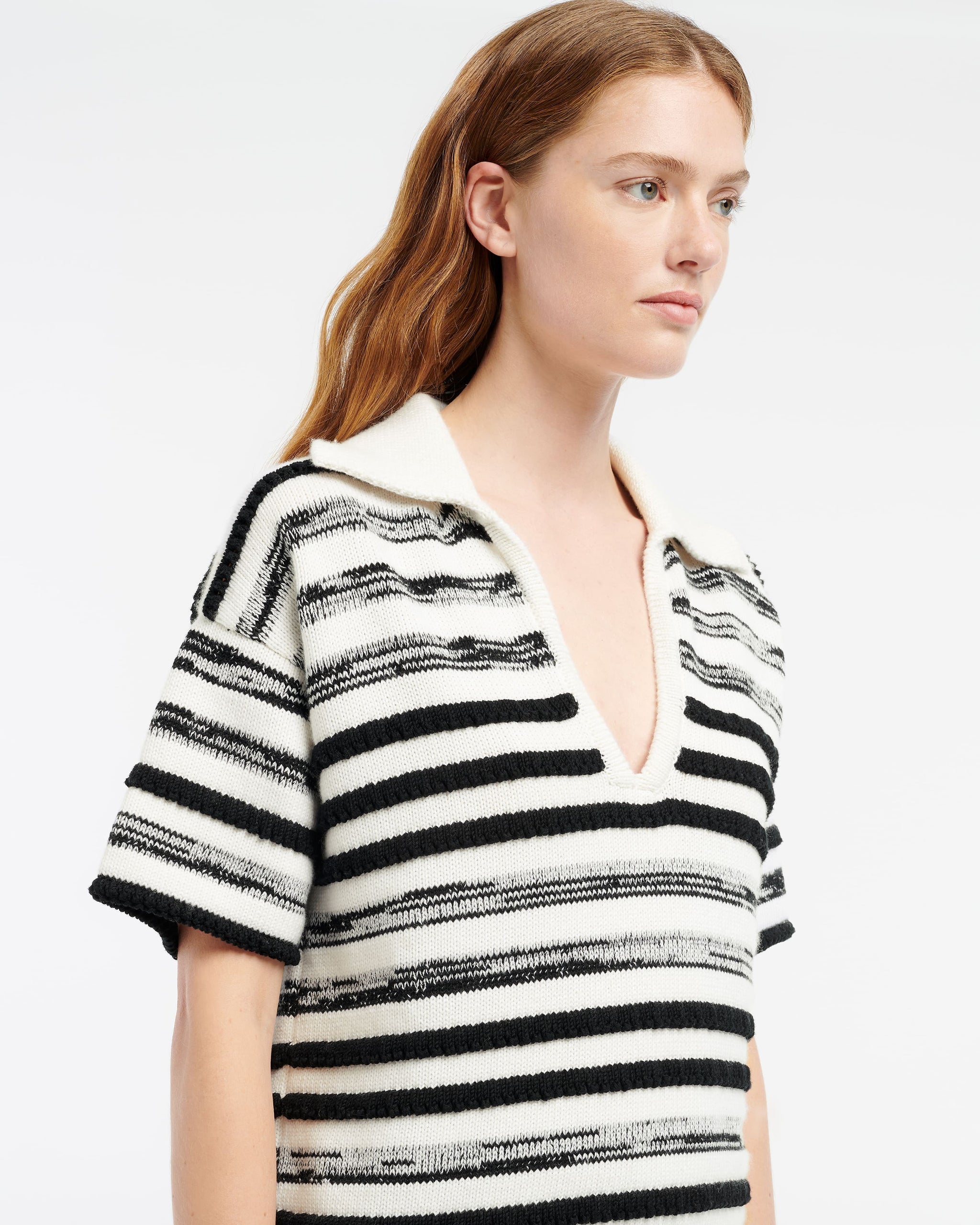 Polo en cachemire et coton à rayures | Barrie - Barrie