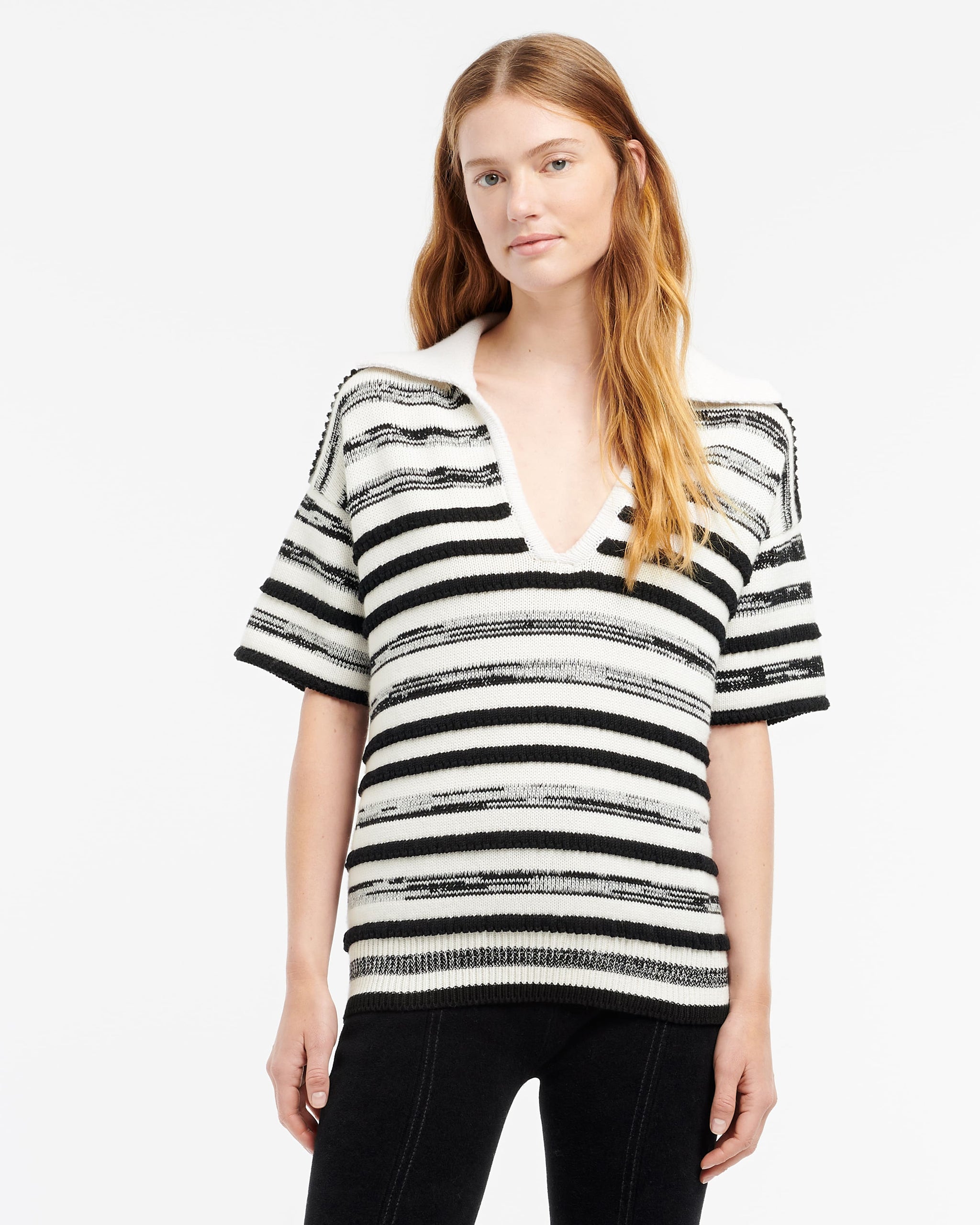 Polo en cachemire et coton à rayures | Barrie - Barrie