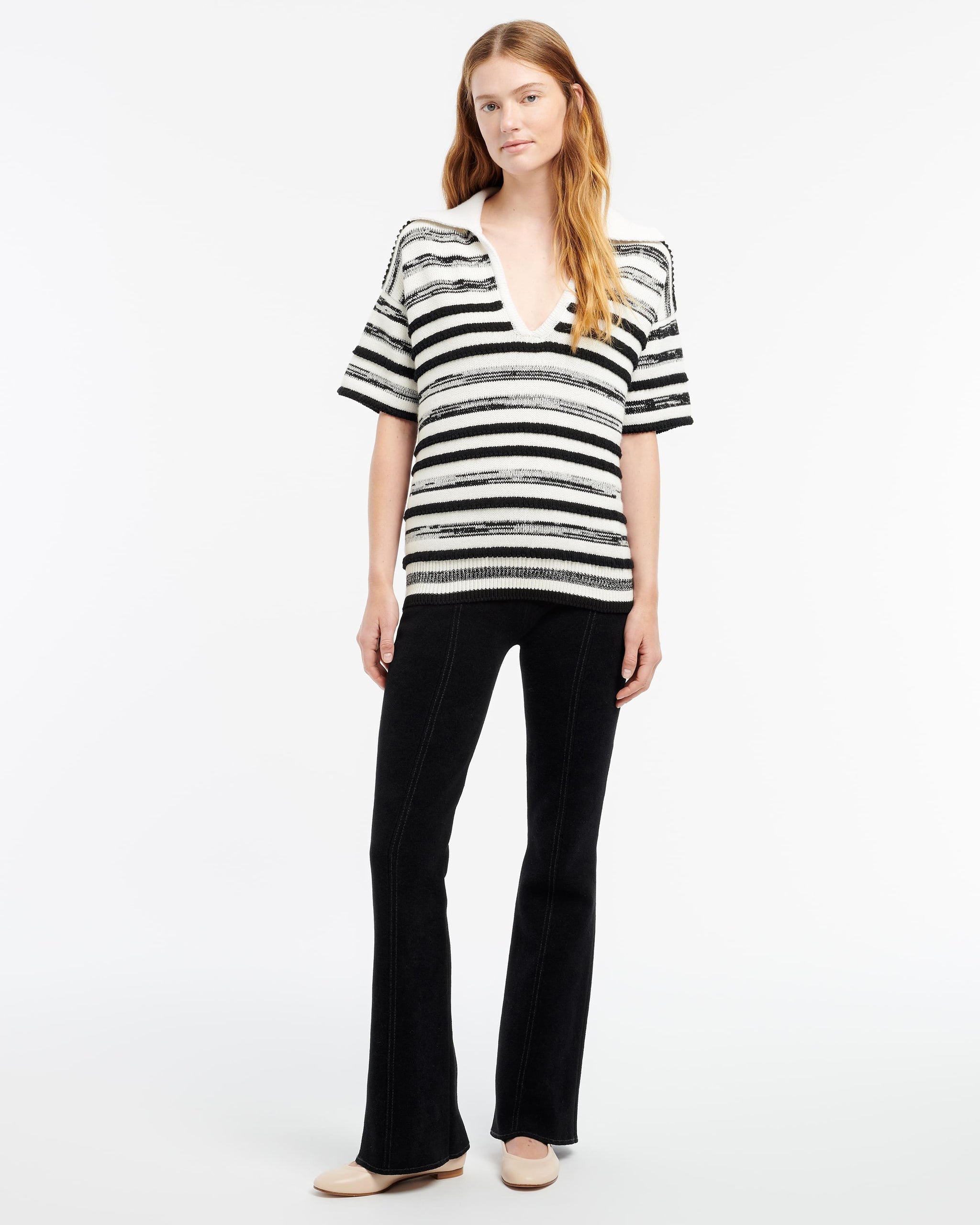 Polo en cachemire et coton à rayures | Barrie - Barrie