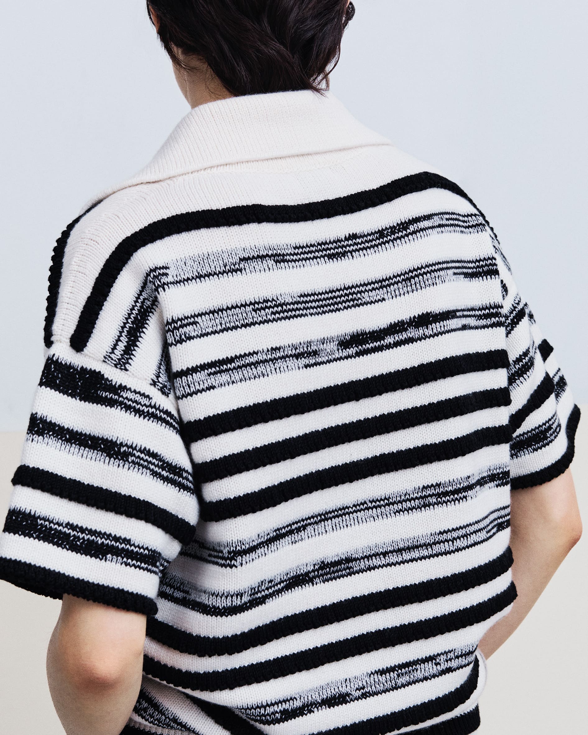 Polo en cachemire et coton à rayures | Barrie - Barrie