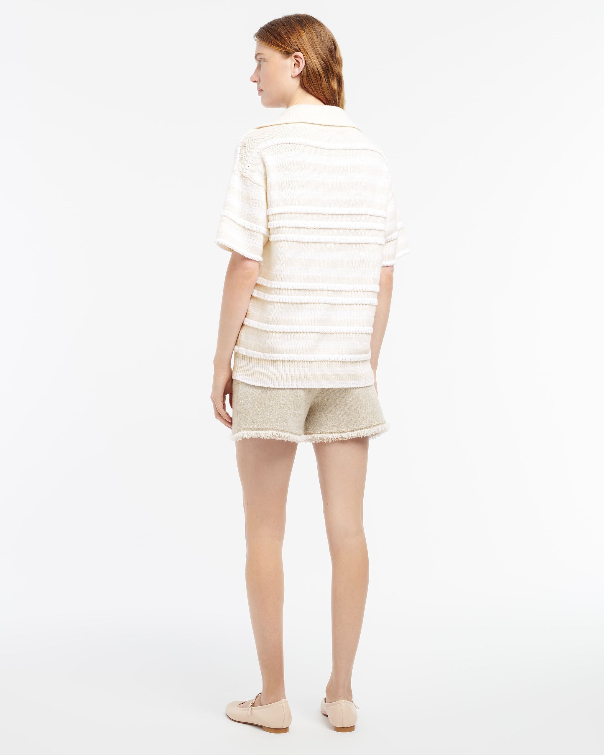 Polo en cachemire et coton à rayures | Barrie - Barrie