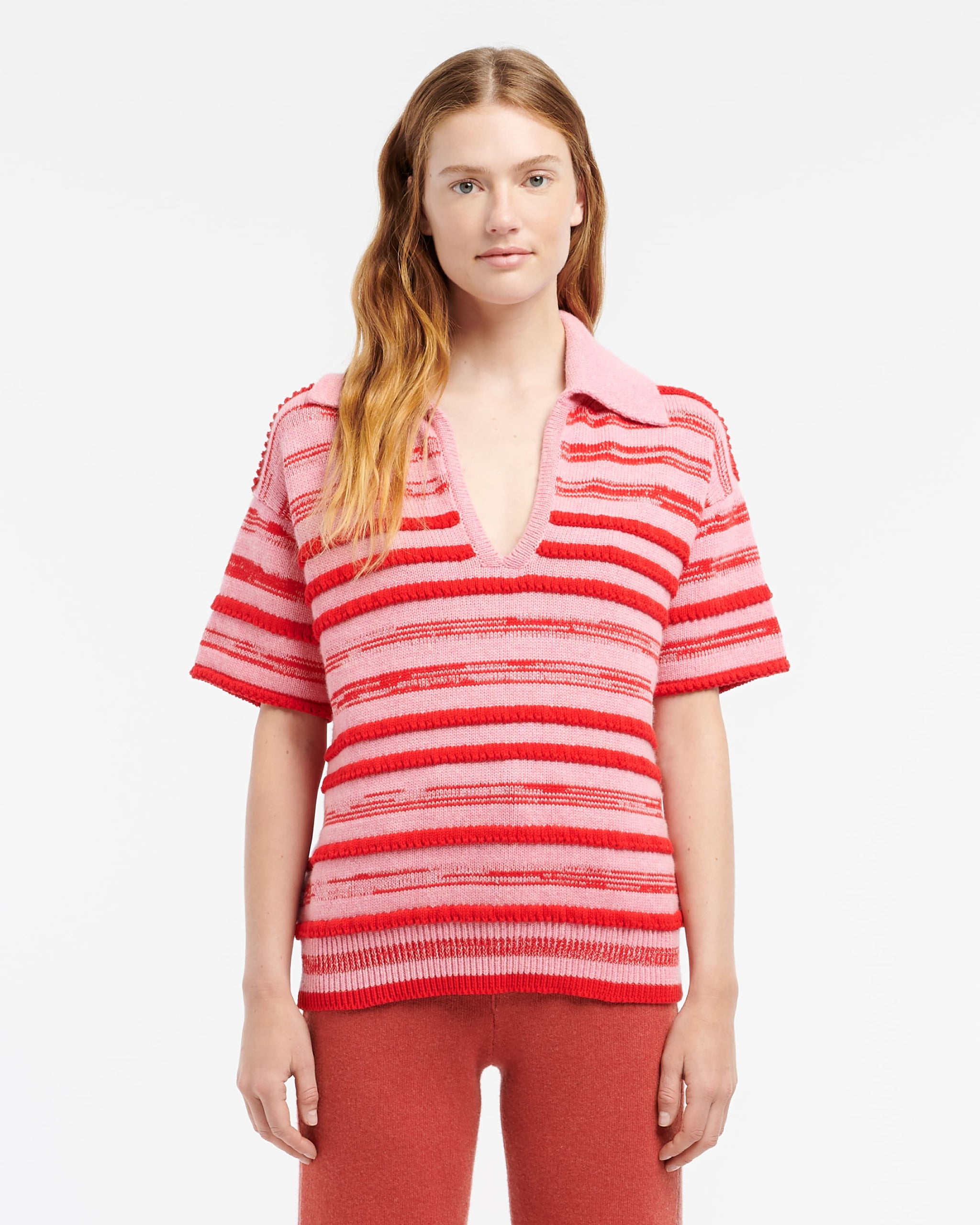 Polo en cachemire et coton à rayures | Barrie - Barrie