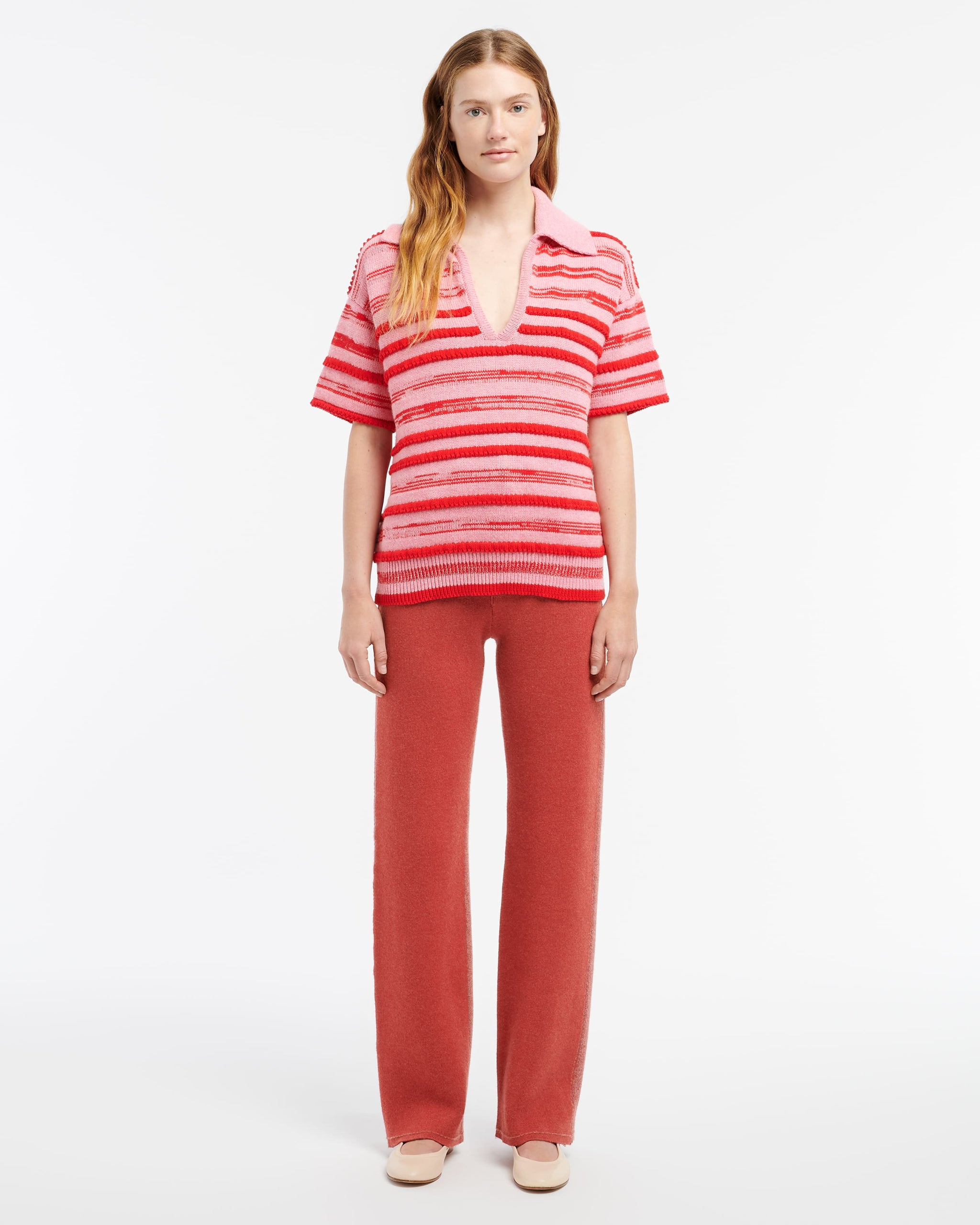 Polo en cachemire et coton à rayures | Barrie - Barrie