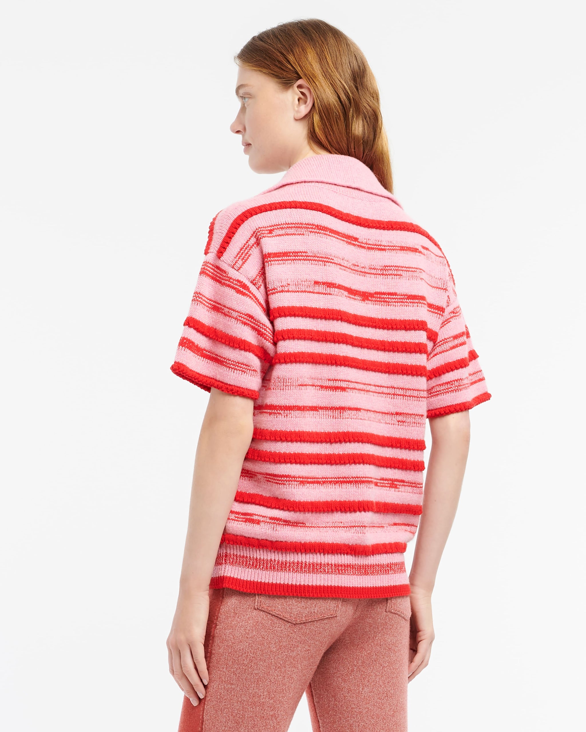 Polo en cachemire et coton à rayures | Barrie - Barrie