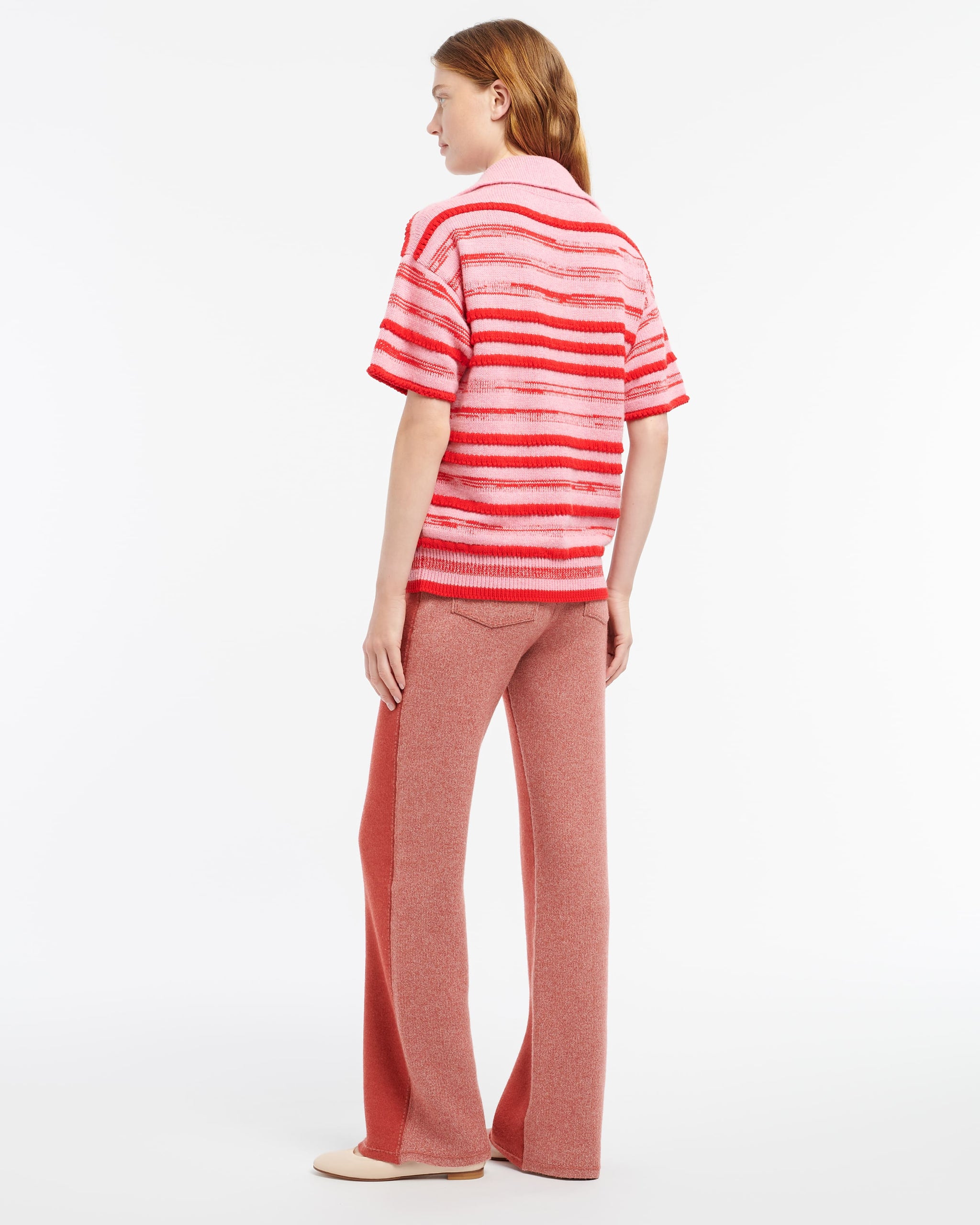 Polo en cachemire et coton à rayures | Barrie - Barrie