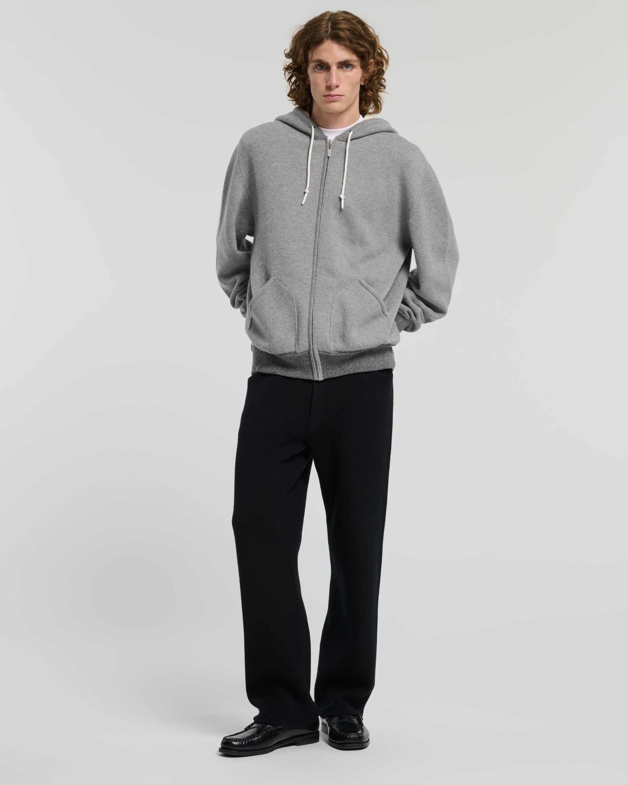 Sportswear hooded jacket in cashmere and cotton | Barrie - Barrie