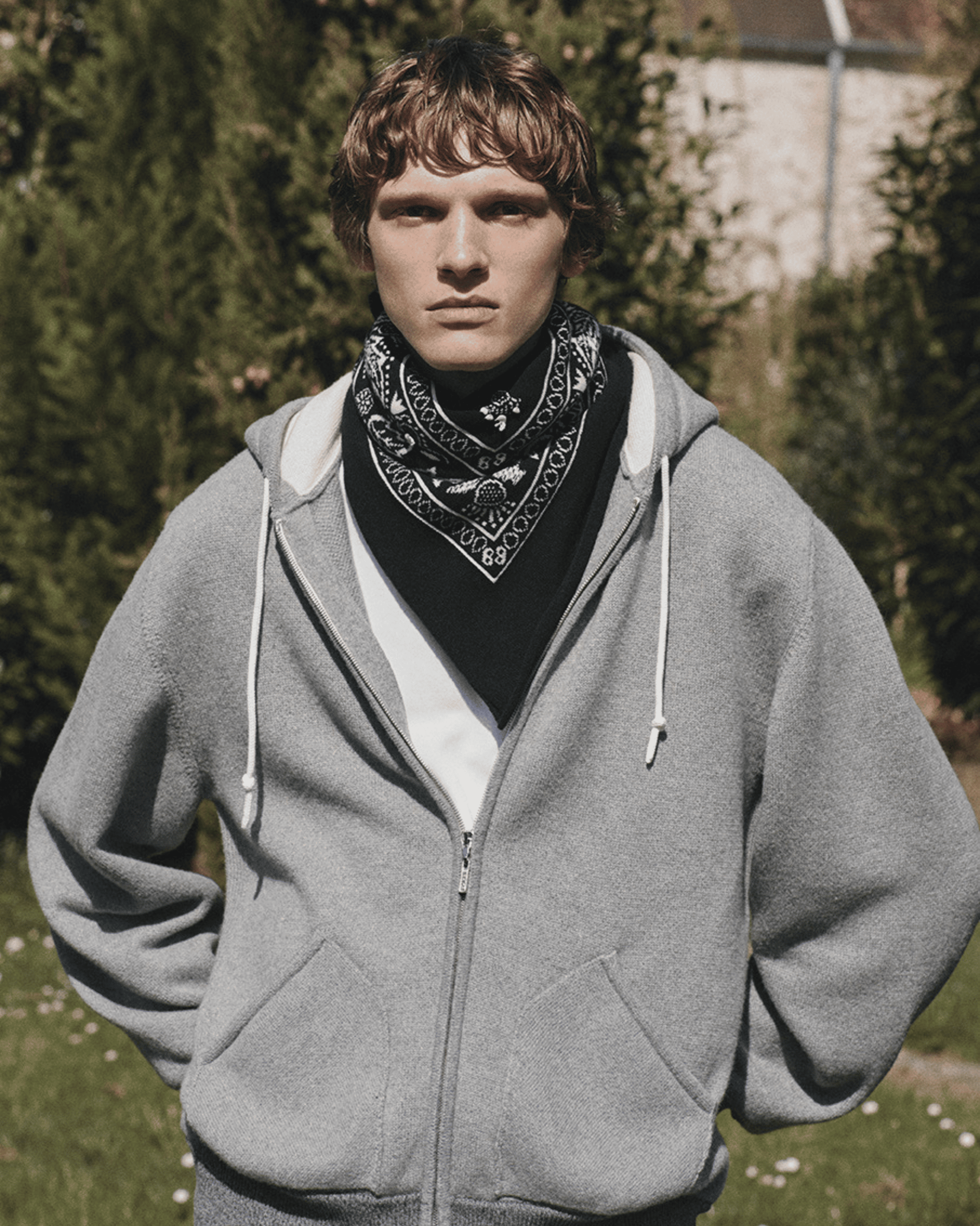 Sportswear hooded jacket in cashmere and cotton | Barrie - Barrie