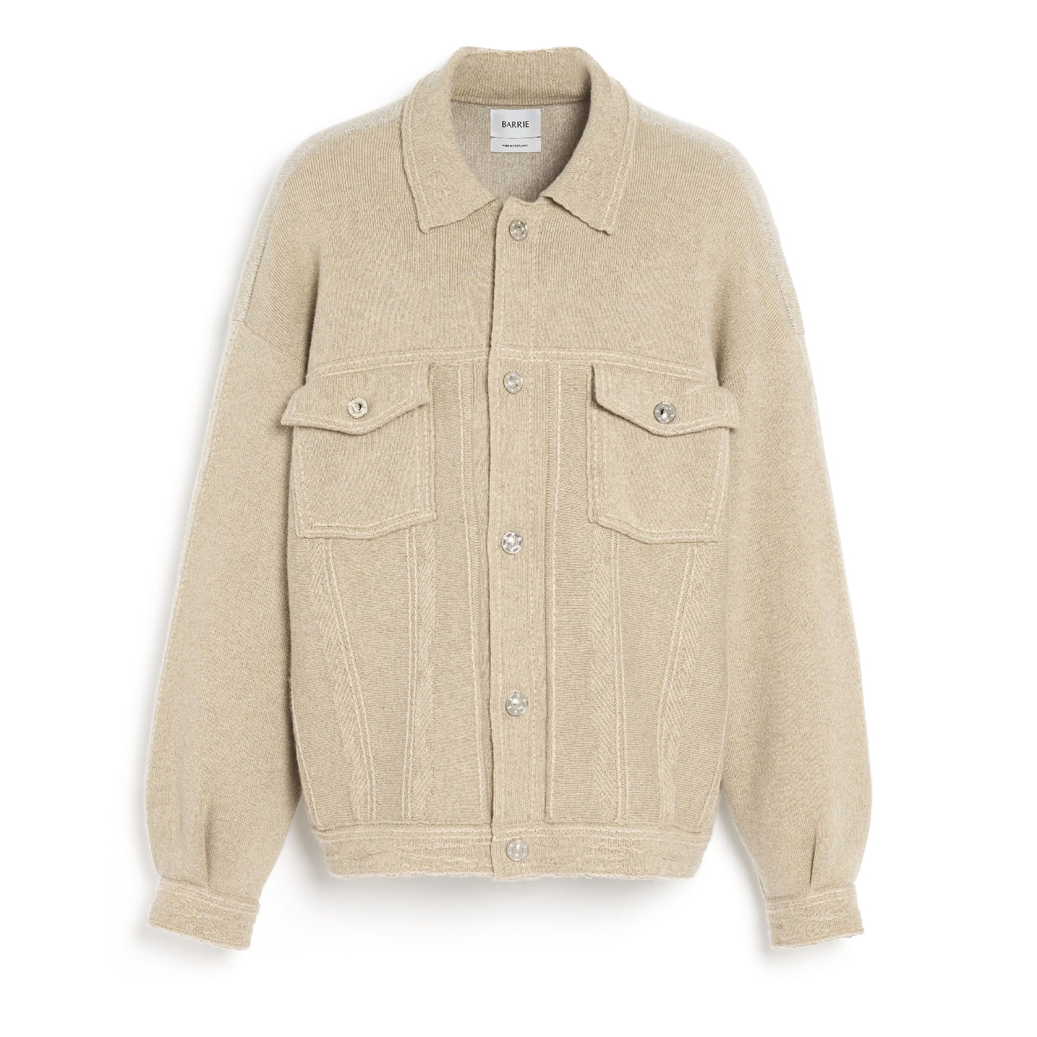 Denim oversized patchwork cashmere and cotton jacket | Barrie - Barrie