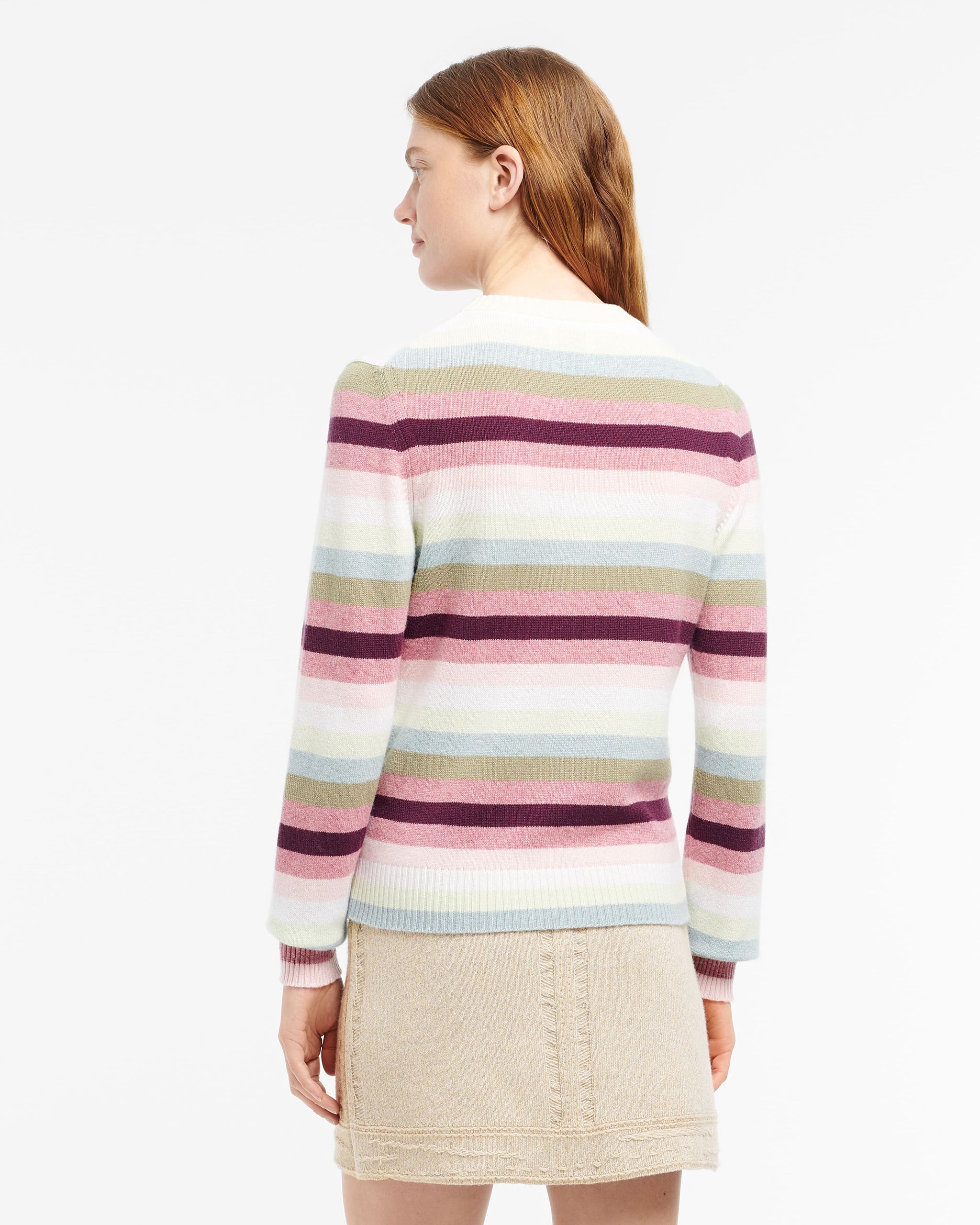 Patchwork Denim skirt in cashmere and cotton | Barrie - Barrie