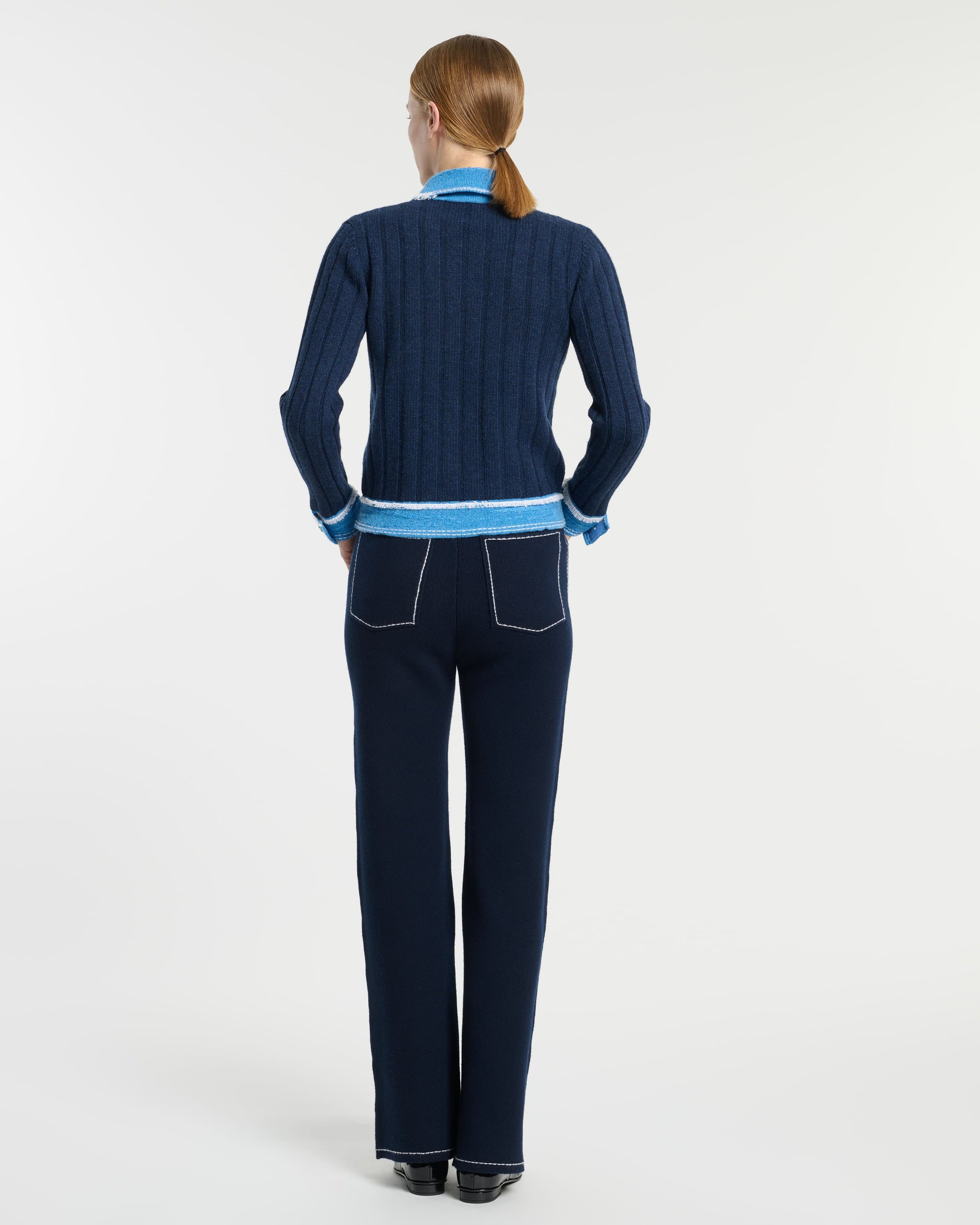 Denim jacket in ribbed knit | Barrie - Barrie