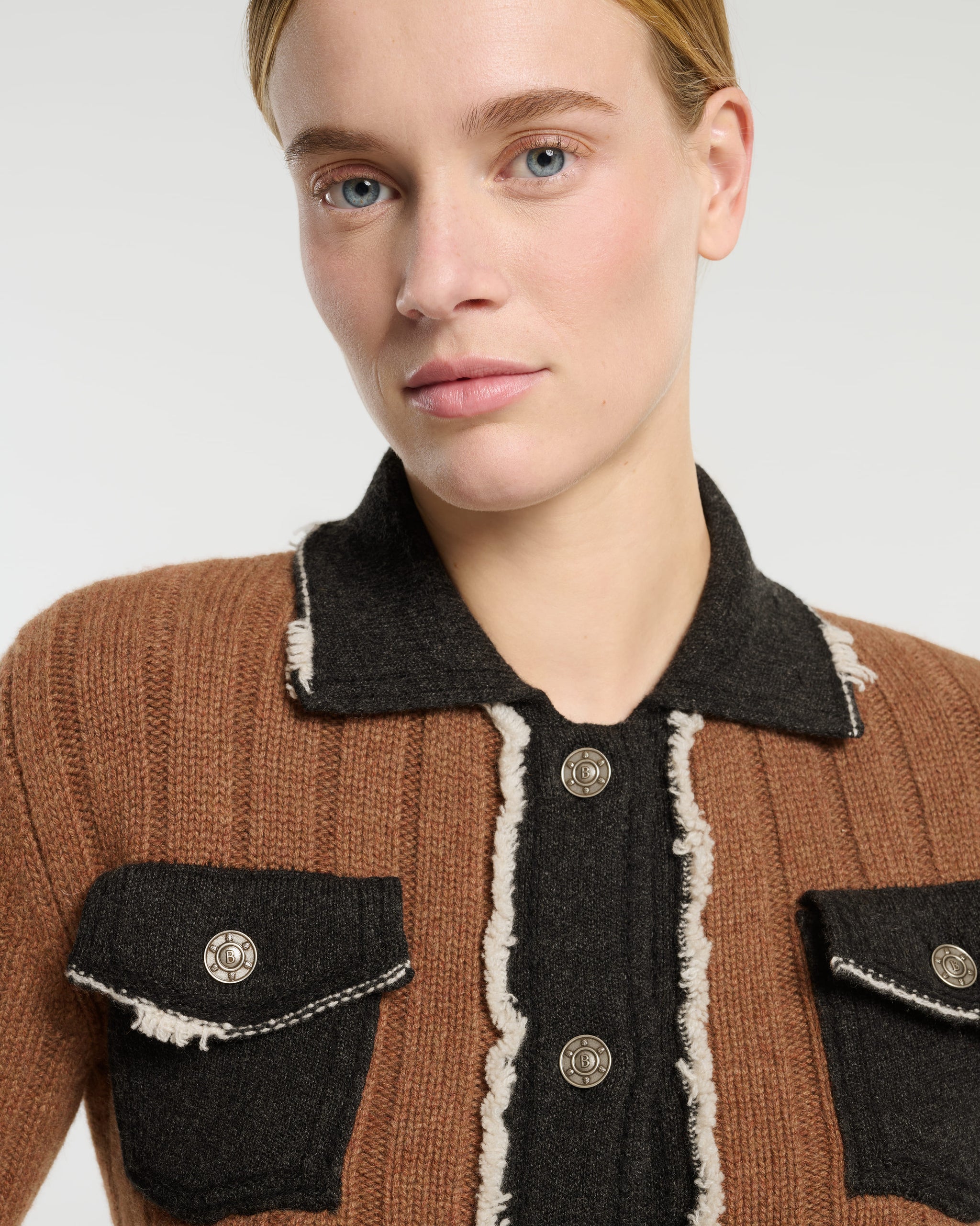 Denim jacket in ribbed knit | Barrie - Barrie