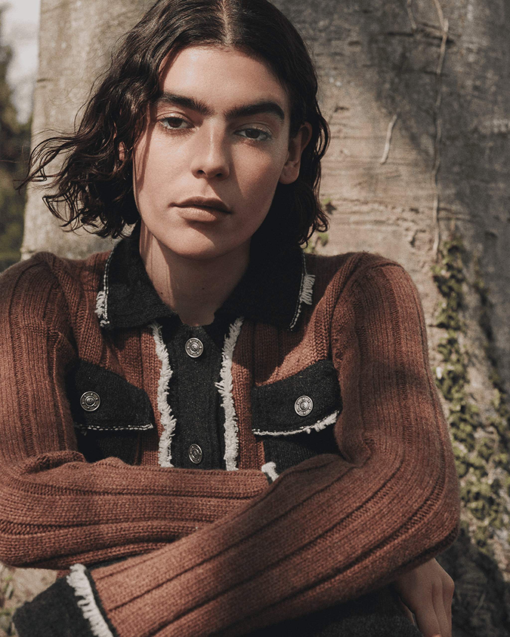 Denim jacket in ribbed knit | Barrie - Barrie