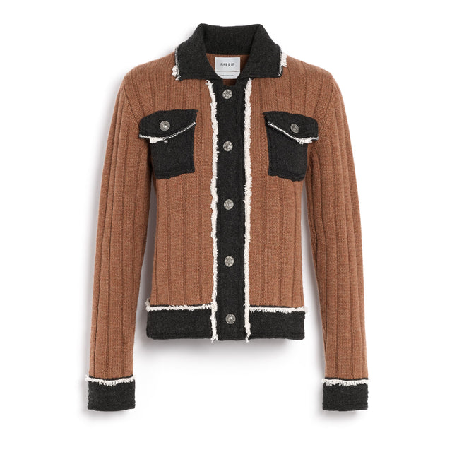 Denim jacket in ribbed knit | Barrie - Barrie
