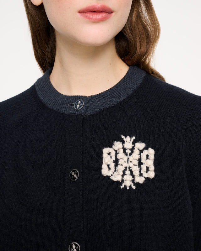 Cardigan en cachemire chiné logo B | Barrie - Barrie
