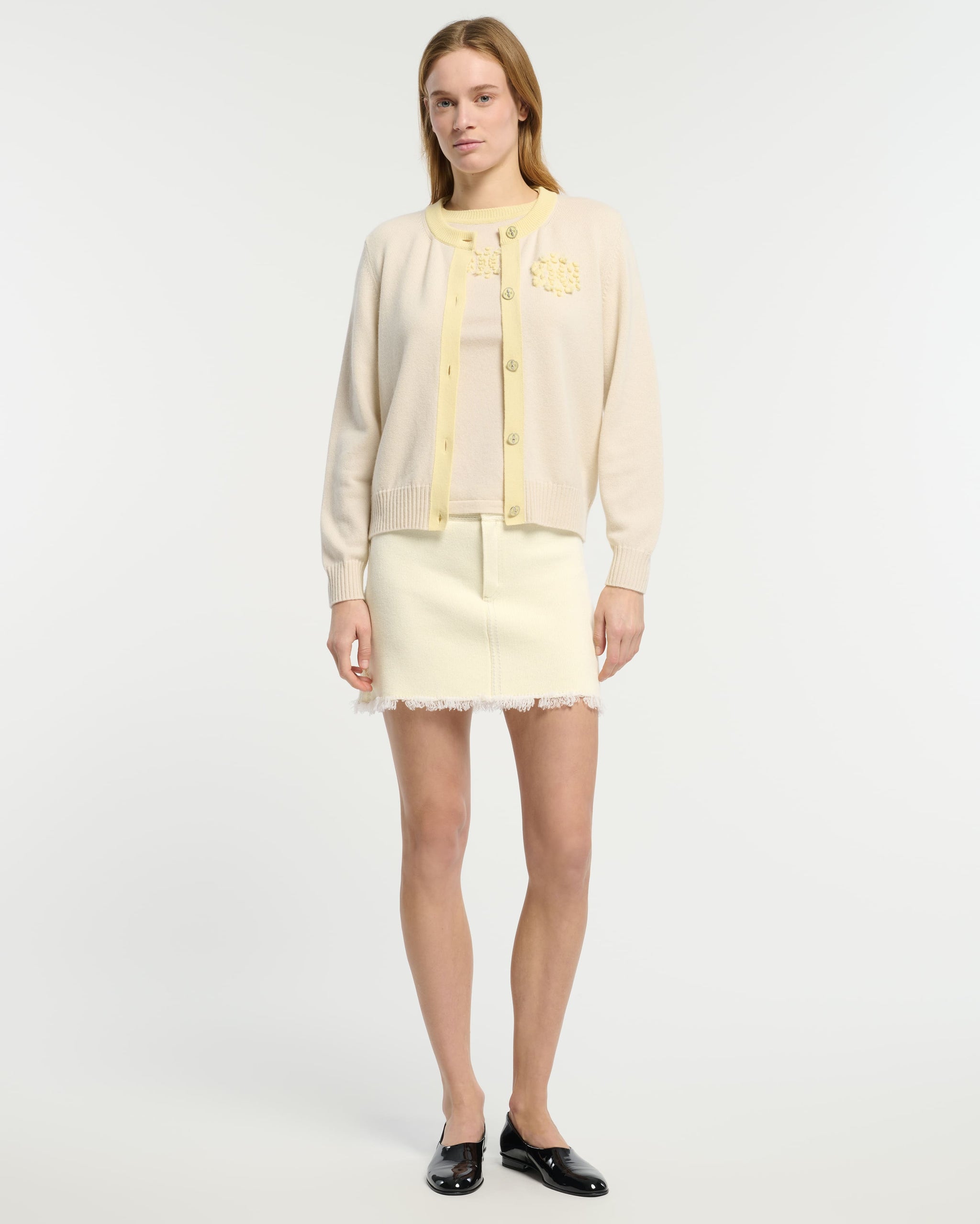 Cardigan en cachemire chiné logo B | Barrie - Barrie