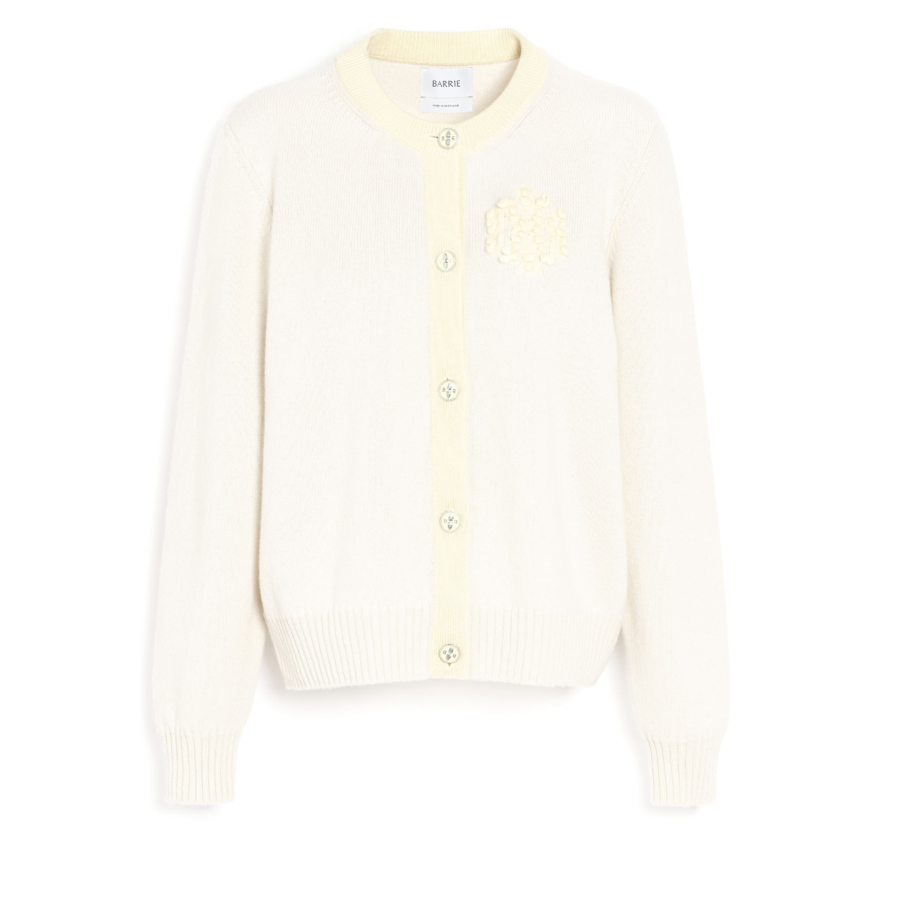 Marled cashmere cardigan with B logo