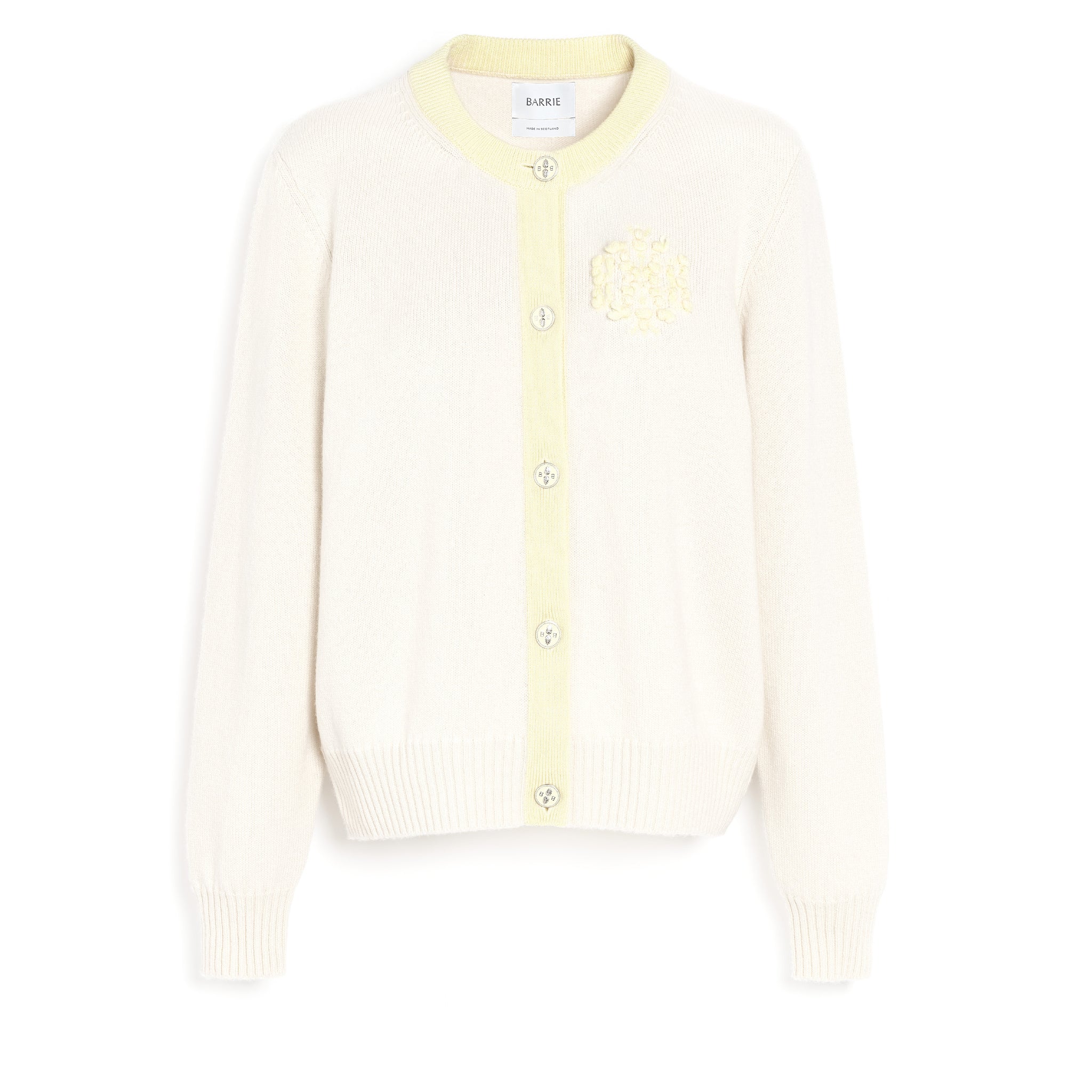 Marled cashmere cardigan with B logo | Barrie - Barrie